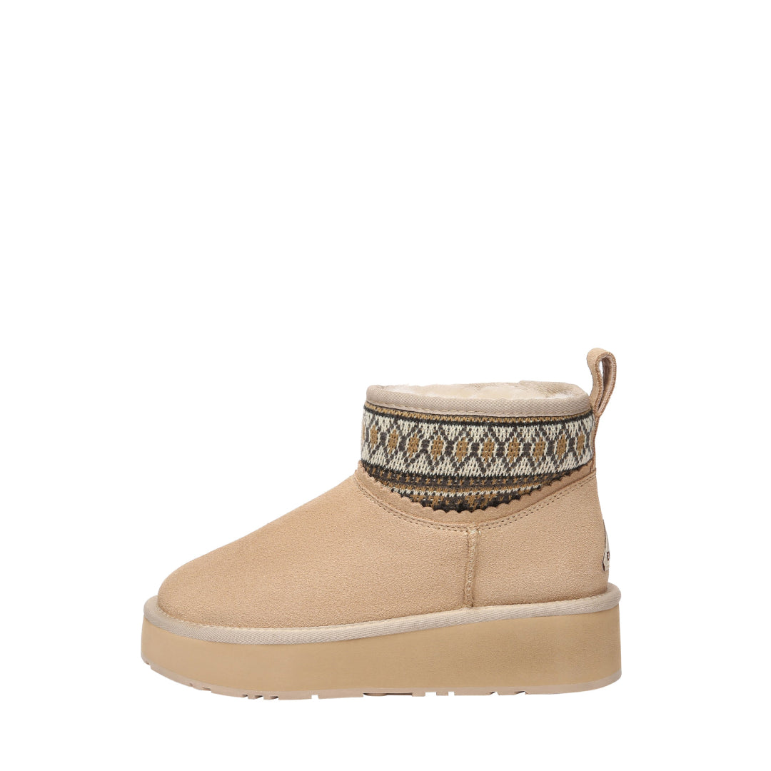 EVERAU Plover Sand Ankle Platform Boots Botki Beżowe