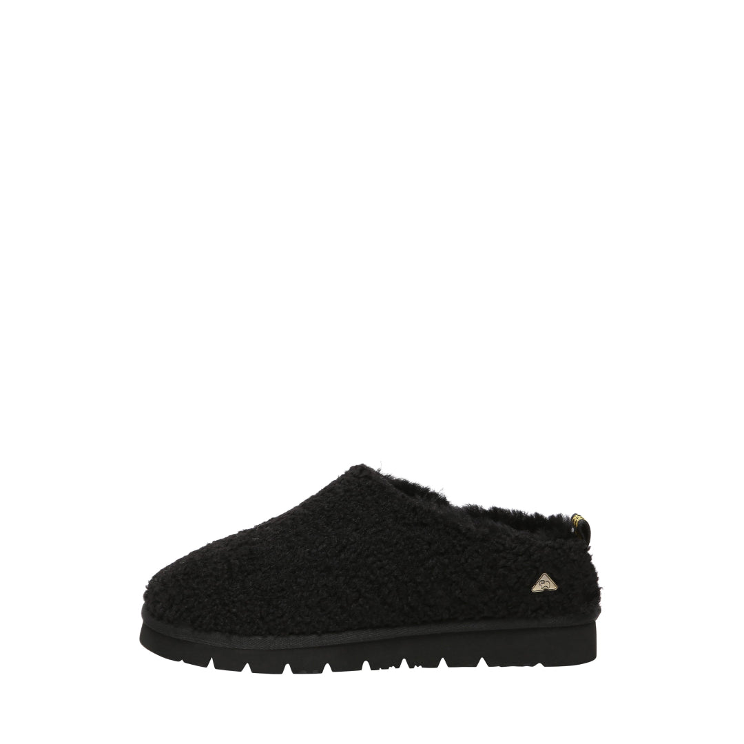 EVERAU Snipe Black Plush Ankle Slippers Kapcie Czarne