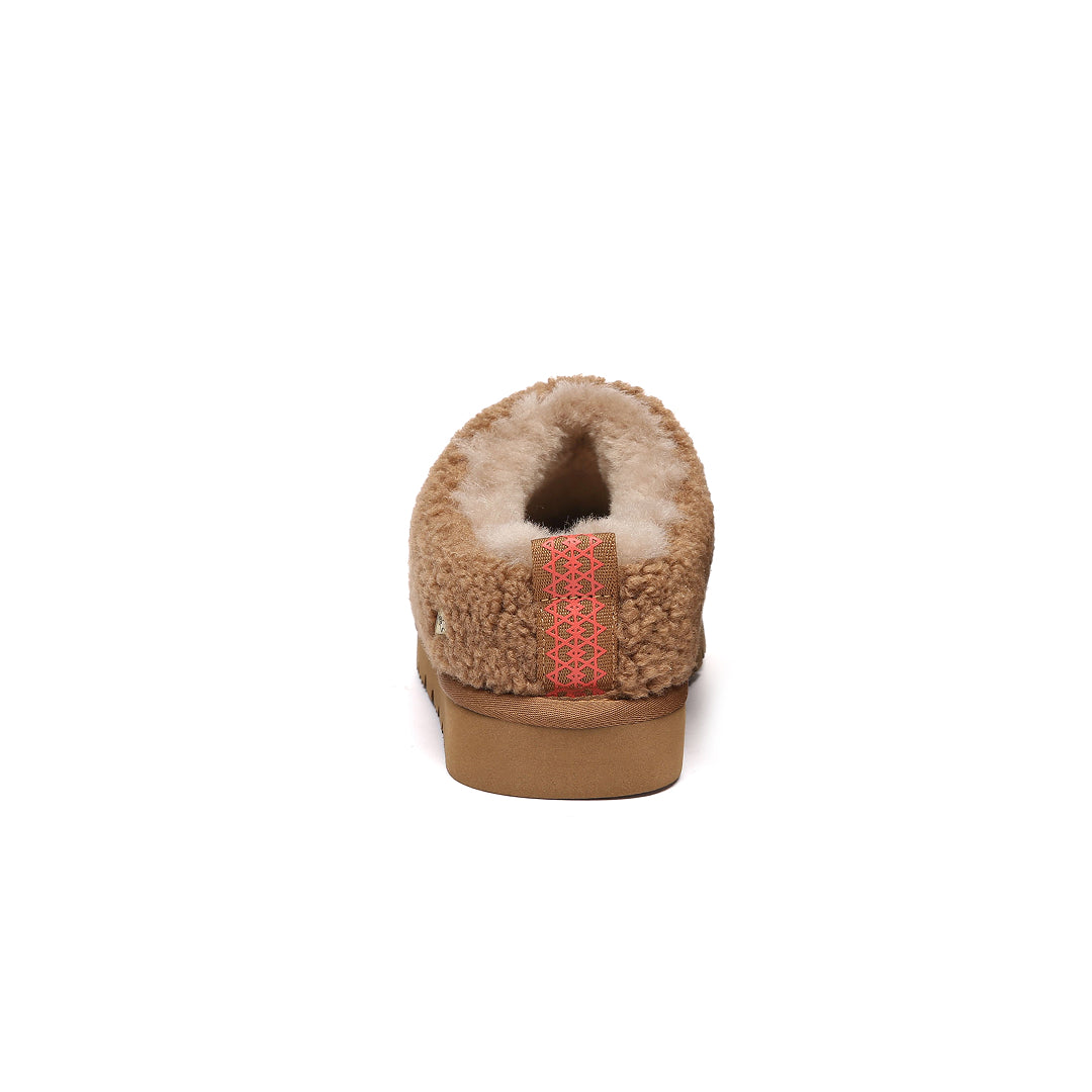 EVERAU Snipe Chestnut Plush Ankle Slippers Kapcie Brązowe