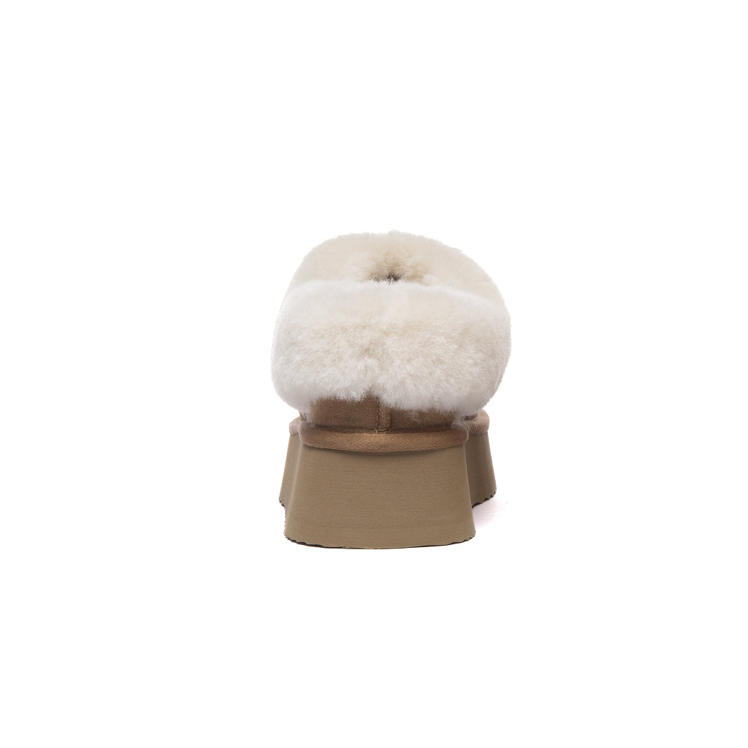 EVERAU Topknot Chestnut Leather Slippers Kapcie Brązowe