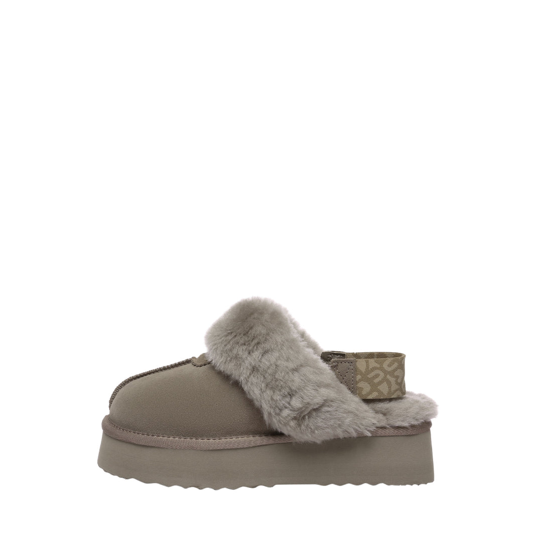 EVERAU Wagtail Brown Platform Slippers Kapcie Brązowe