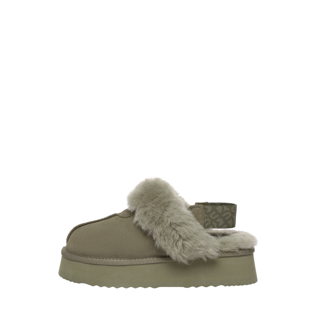 EVERAU Wagtail Caribou Platform Slippers Kapcie Zielone