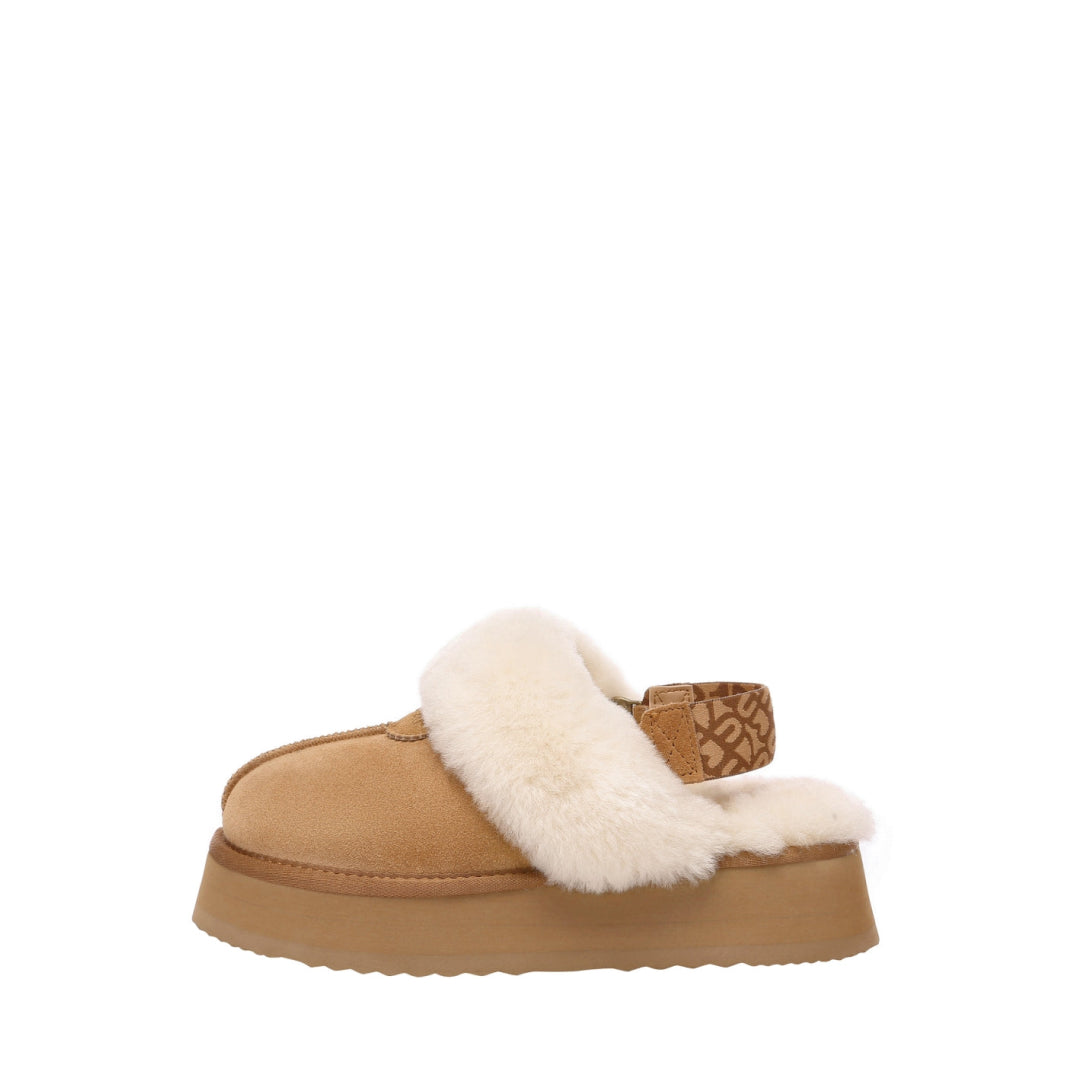 EVERAU Wagtail Chestnut Platform Slippers Kapcie Brązowe