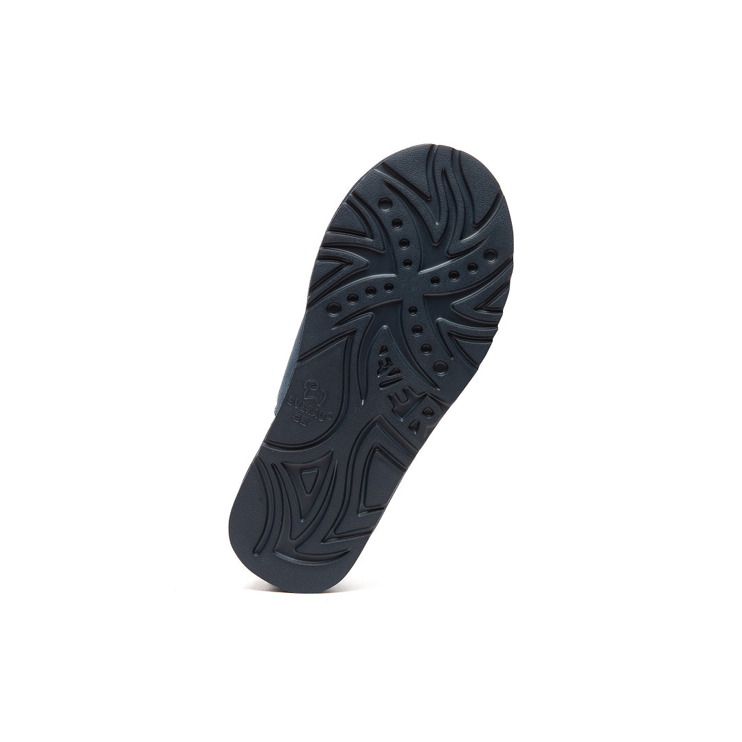 EVERAU Wigeon Denim Blue Leather Slippers Kapcie Niebieskie