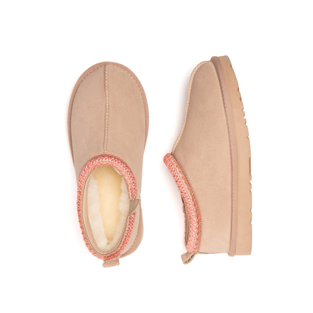 EVERAU Wigeon Blush Pink Leather Slippers Kapcie Różowe