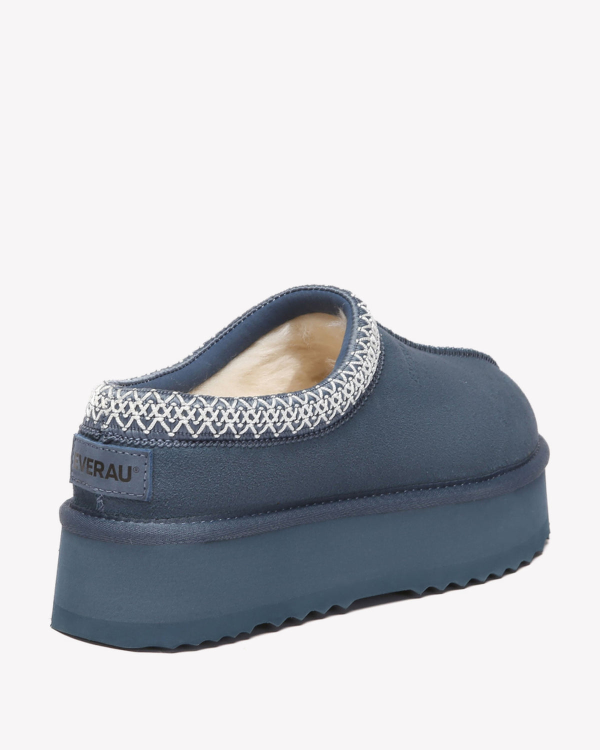 EVERAU Wonga Leather Slippers Kapcie Niebieskie