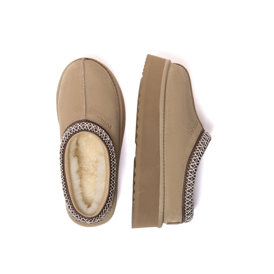 EVERAU Wonga Leather Slippers Kapcie Piaskowe