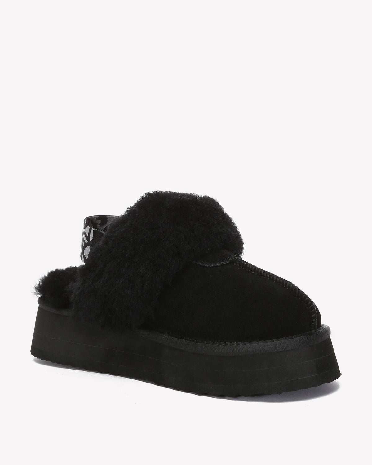 EVERAU Wagtail Black Platform Slippers Kapcie Czarne