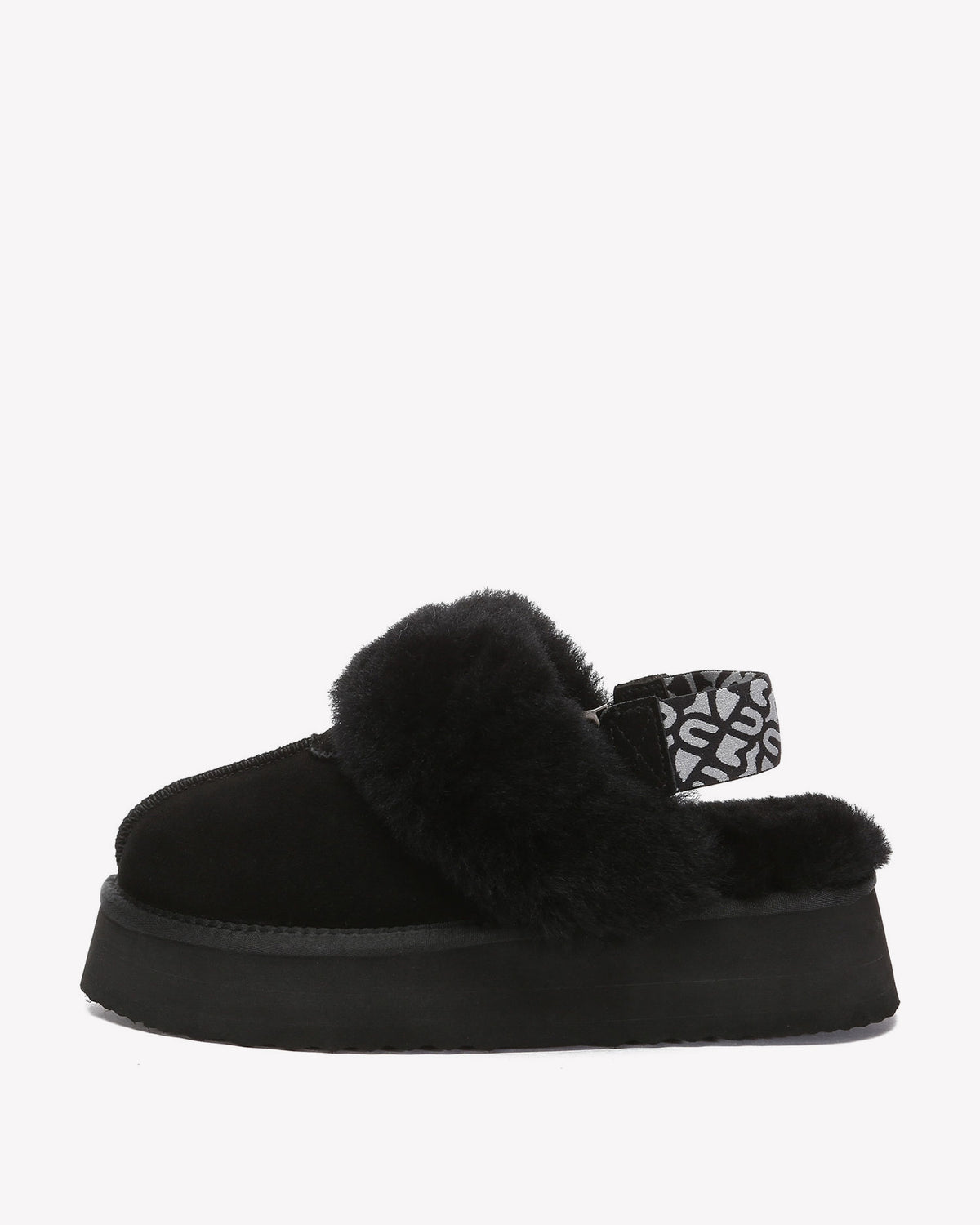 EVERAU Wagtail Black Platform Slippers Kapcie Czarne