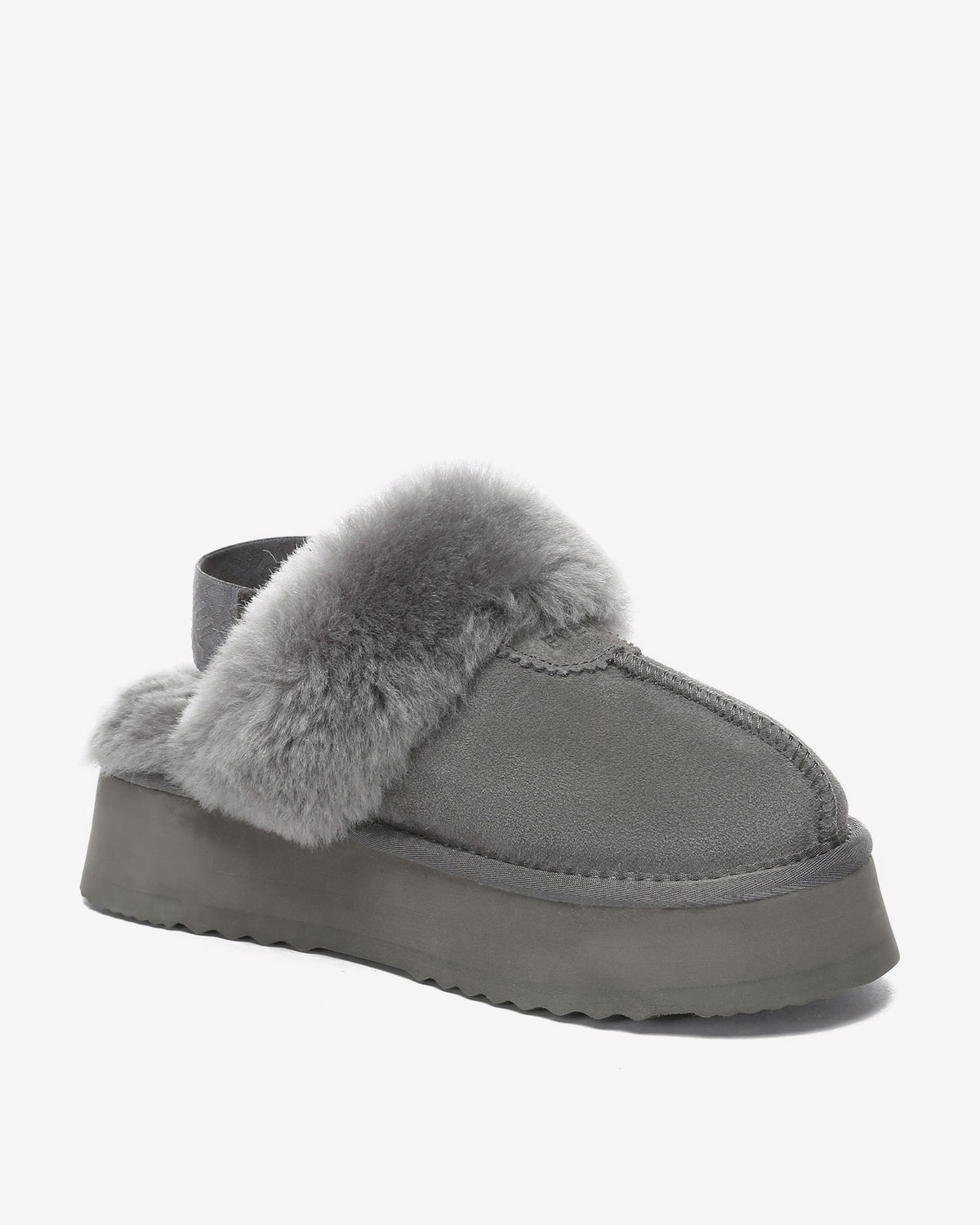 EVERAU Wagtail Grey Platform Slippers Kapcie Szare