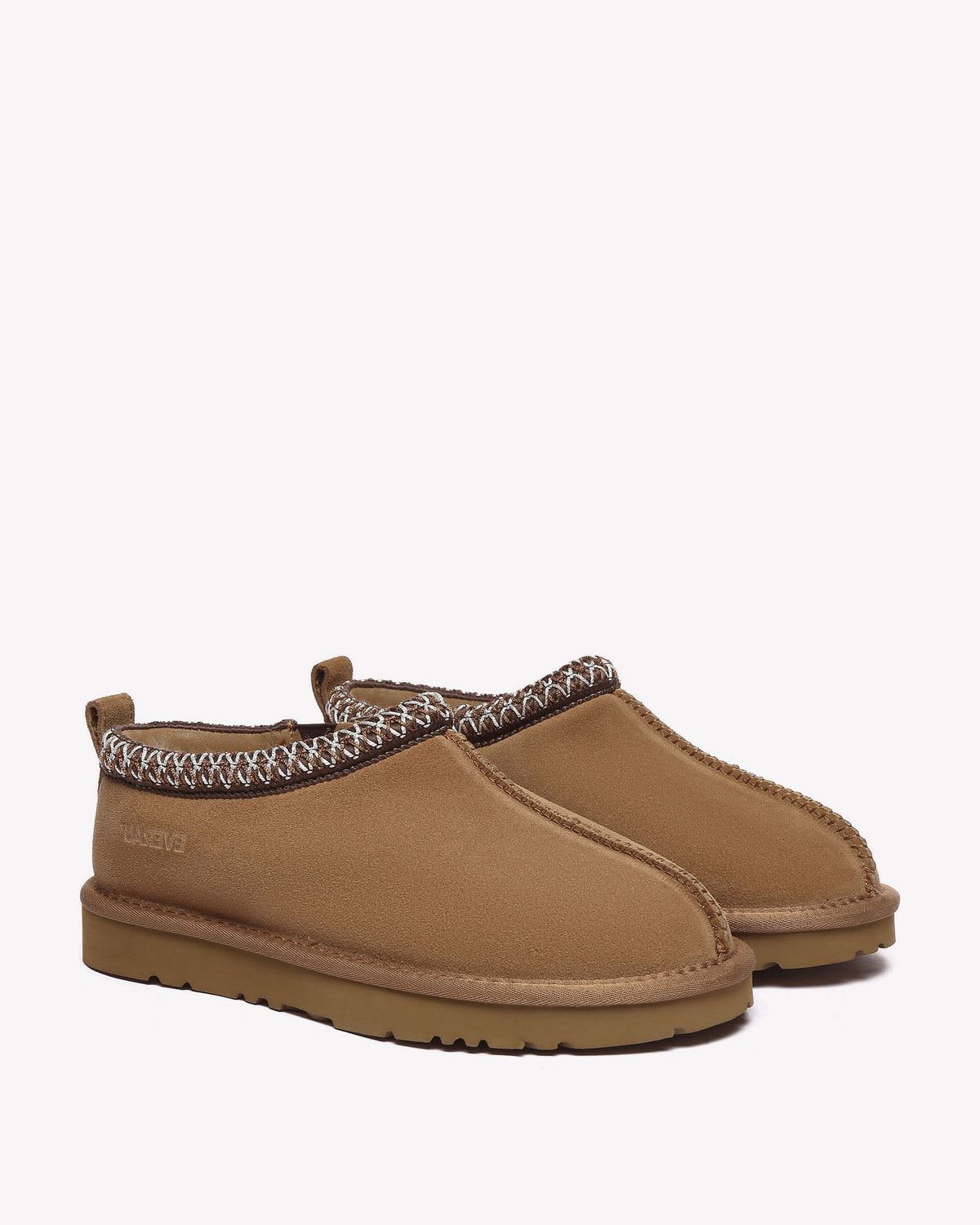 EVERAU Wigeon Chestnut Leather Slippers Brązowe