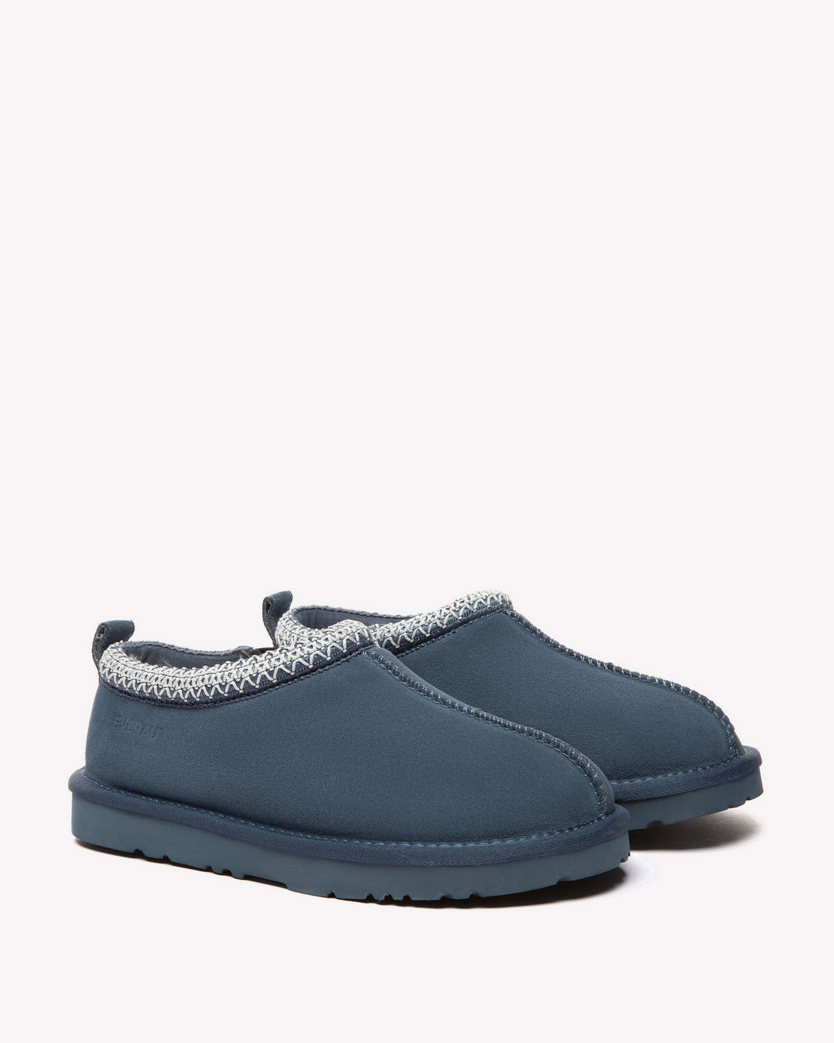EVERAU Wigeon Denim Blue Leather Slippers Niebieskie