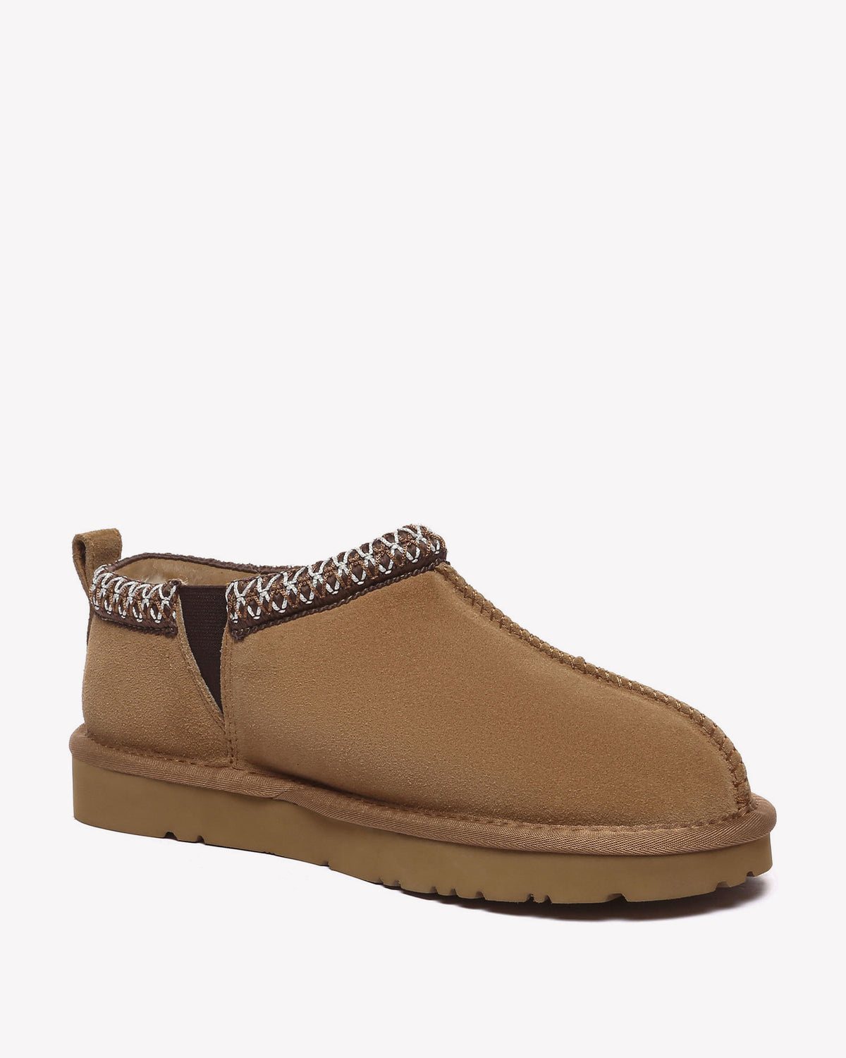 EVERAU Wigeon Chestnut Leather Slippers Brązowe