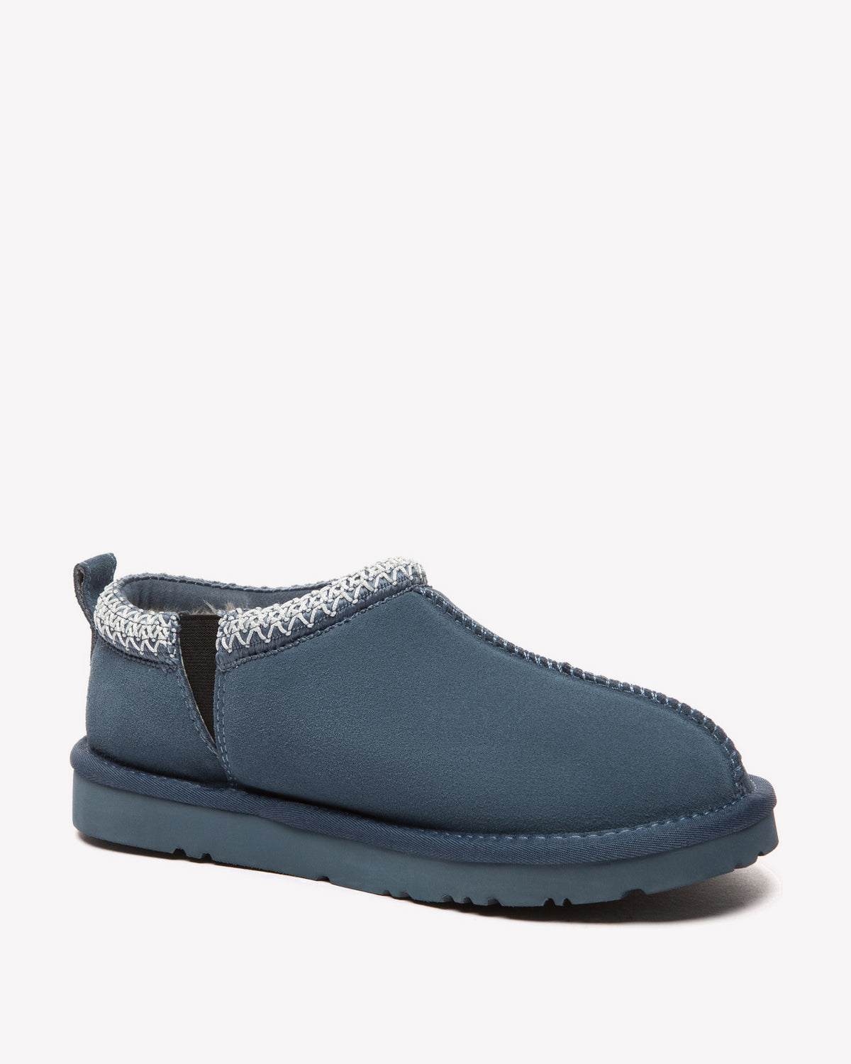 EVERAU Wigeon Denim Blue Leather Slippers Niebieskie