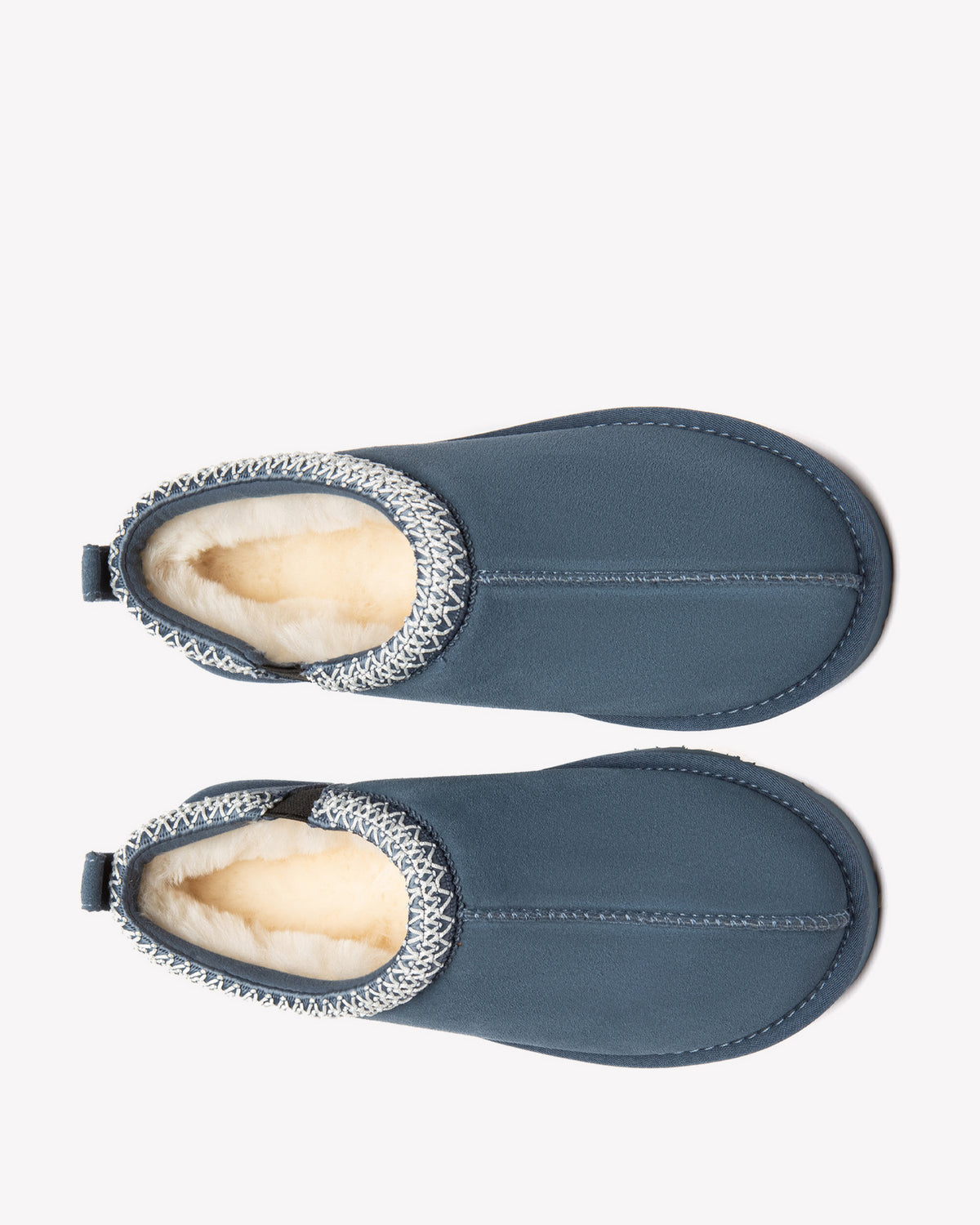 EVERAU Wigeon Denim Blue Leather Slippers Niebieskie