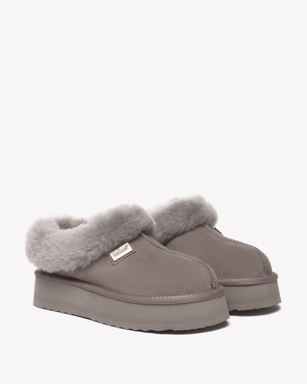 EVERAU Topknot Brown Leather Slippers Kapcie Brązowe