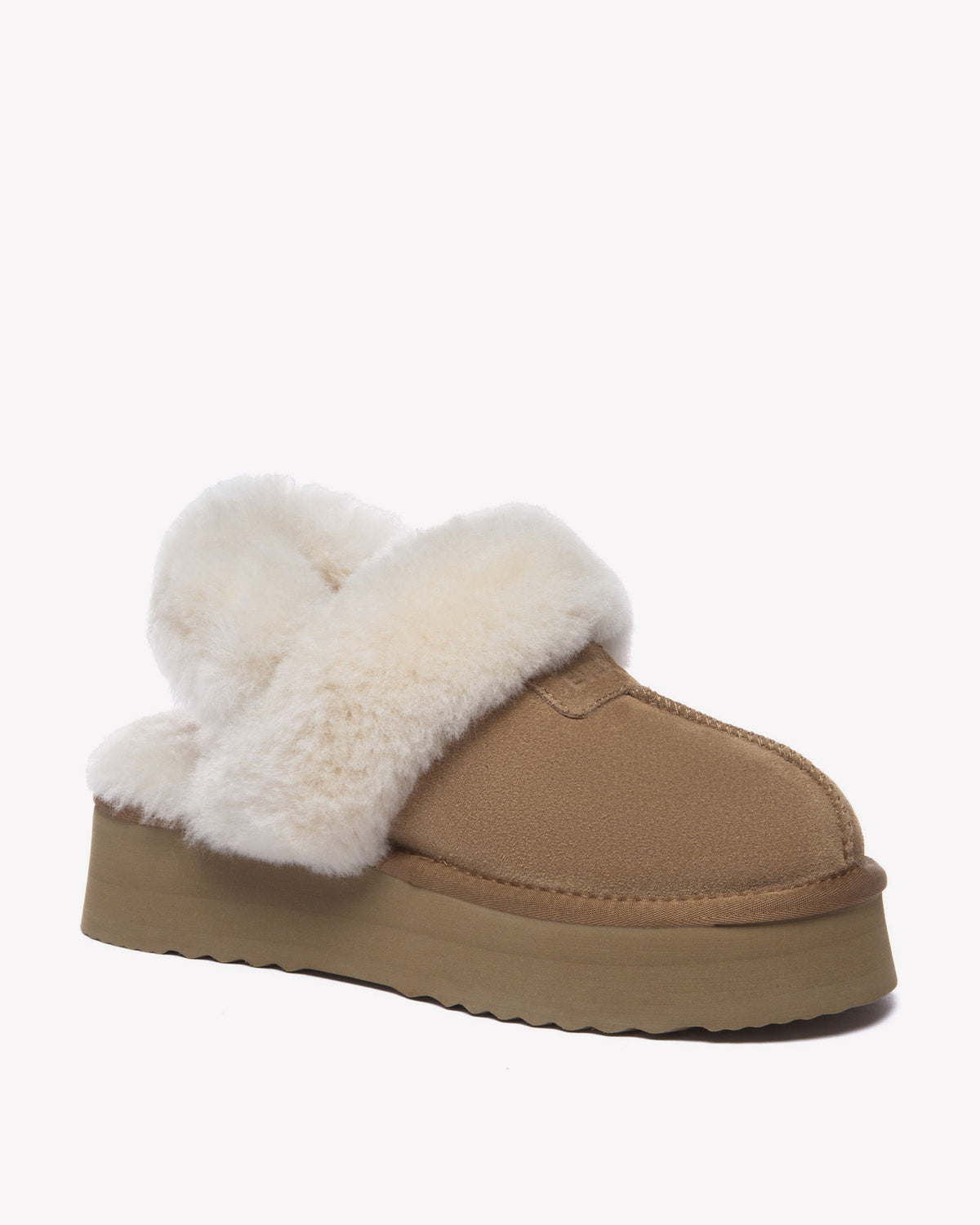 EVERAU Fantail Chestnut Leather Slippers With Two Removable Straps Kapcie Brązowe