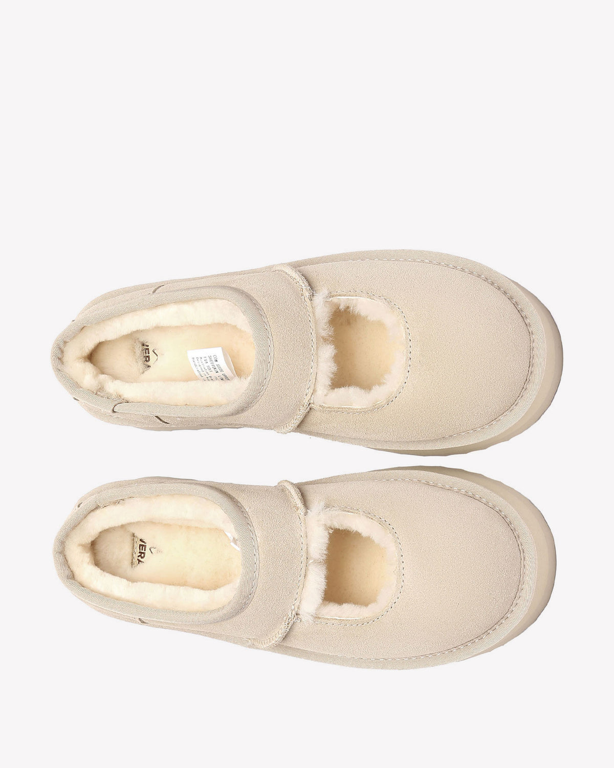EVERAU Plumed Sand Ankle Platform Baleriny Beżowe