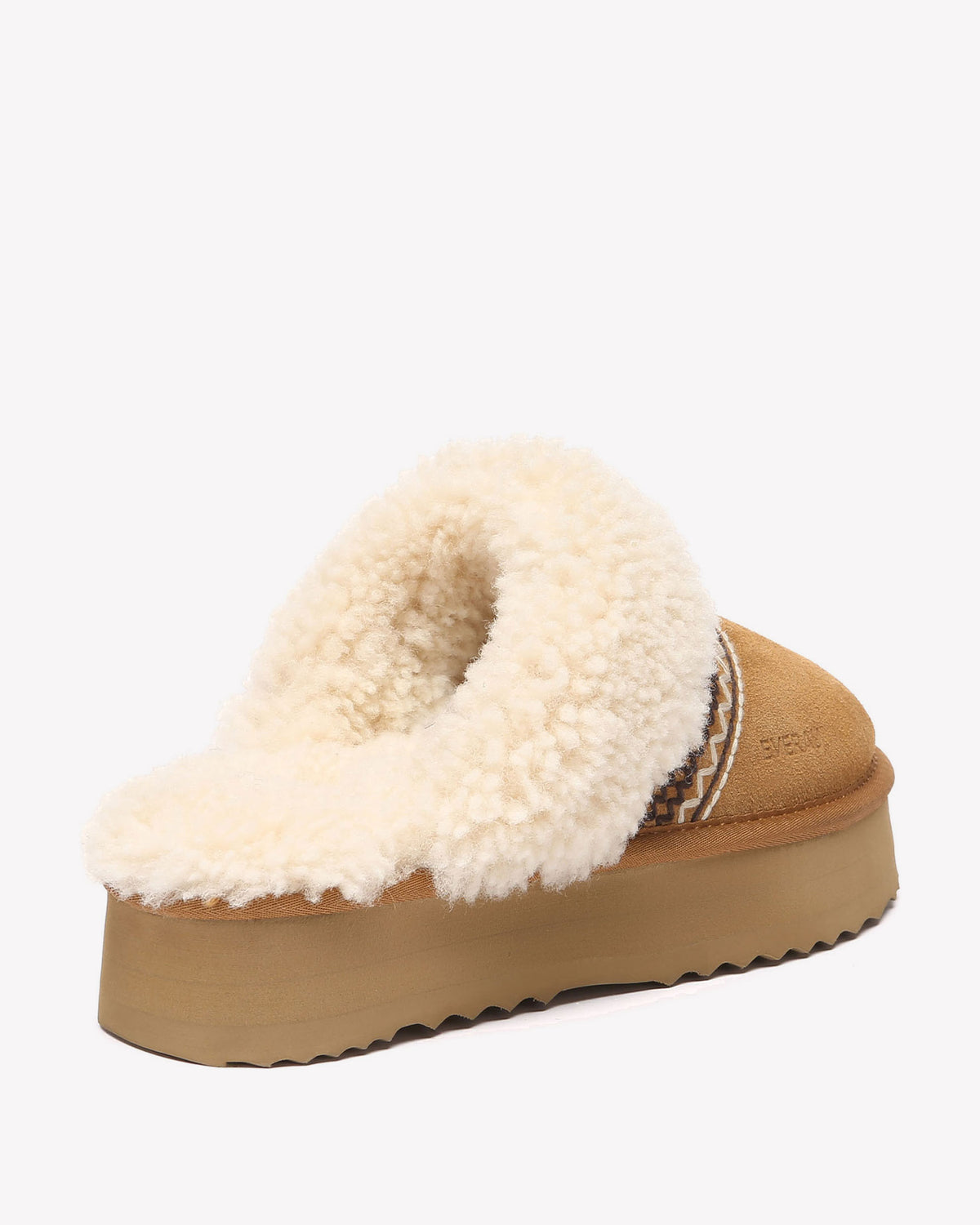 EVERAU Crake Chestnut Platform Slippers Kapcie Brązowe