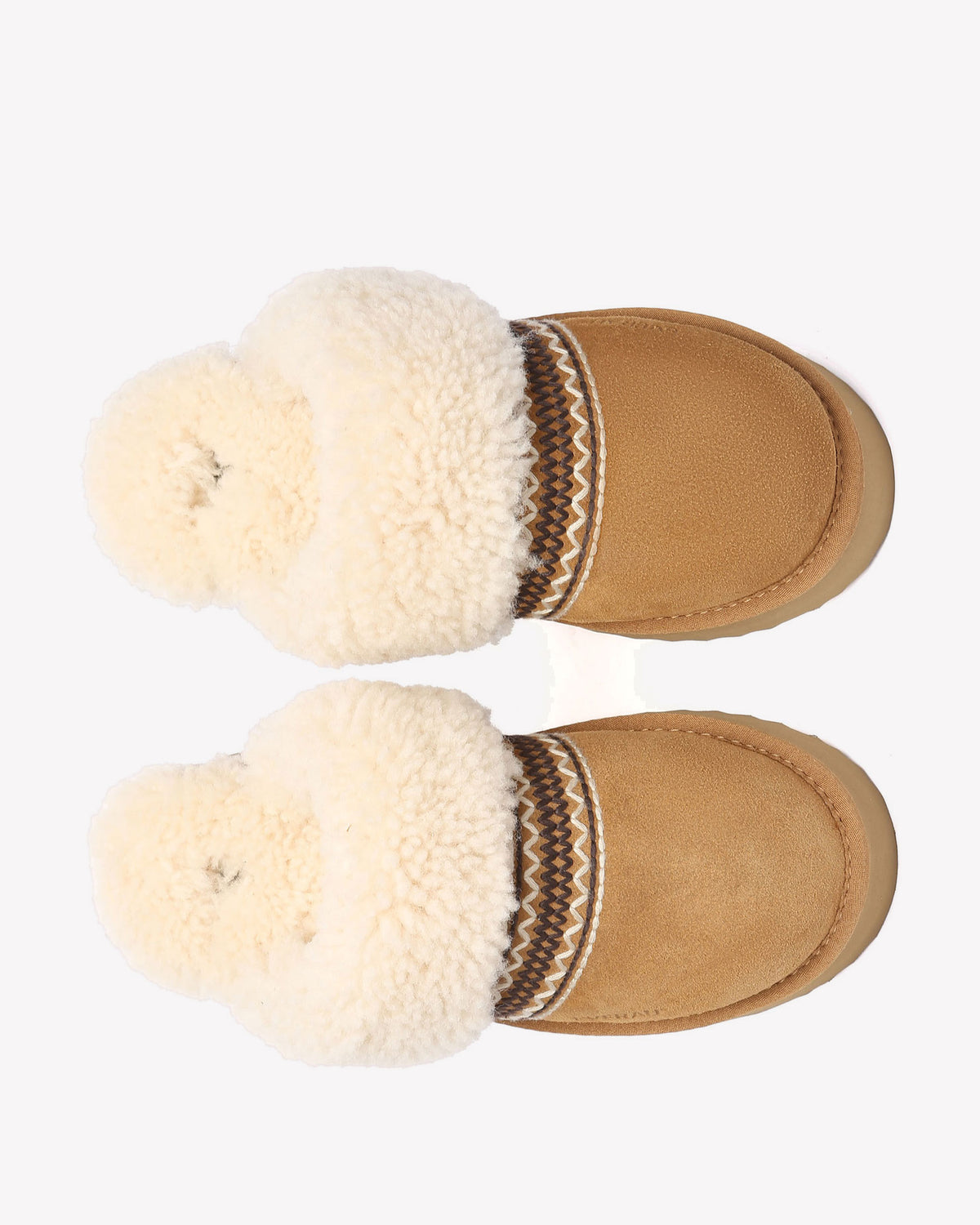 EVERAU Crake Chestnut Platform Slippers Kapcie Brązowe