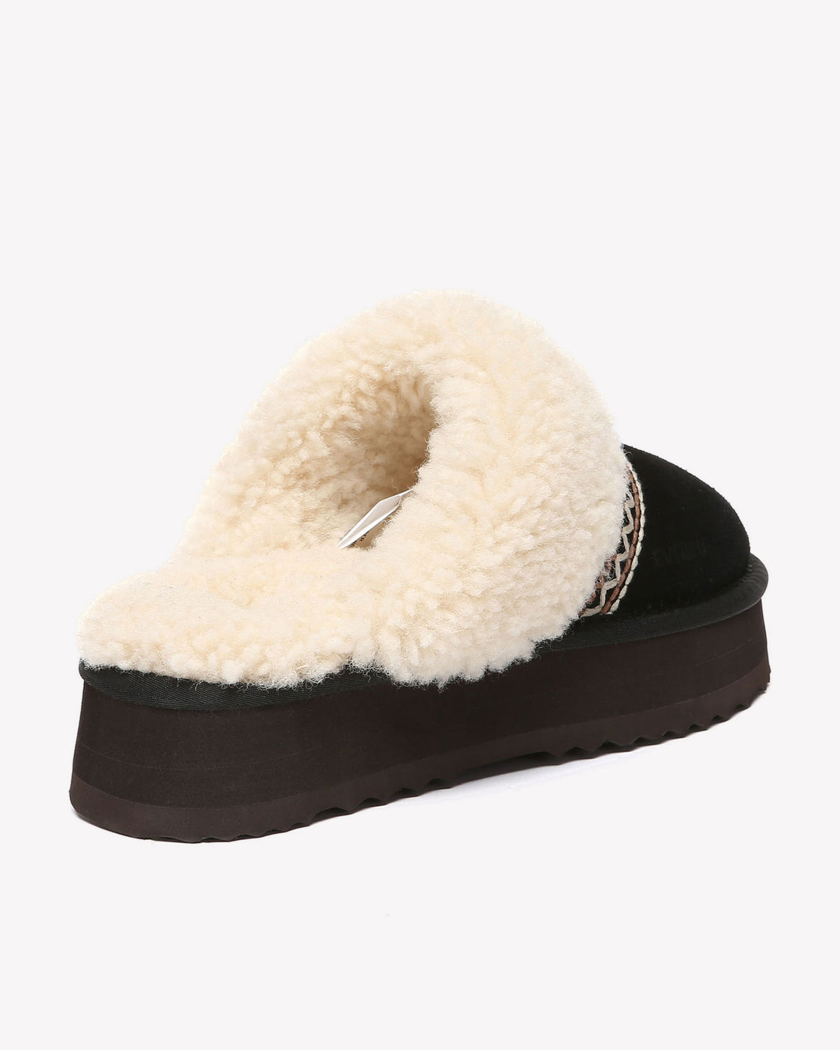 EVERAU Crake Black Platform Slippers Kapcie Czarne