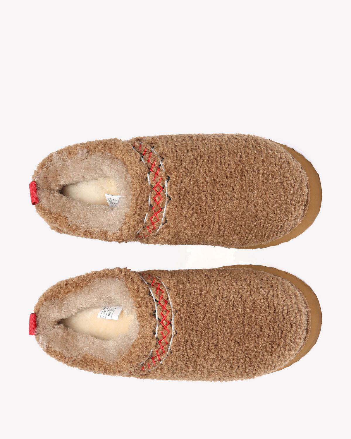 EVERAU Lewin Chestnut Plush Platform Slippers Kapcie Brązowe