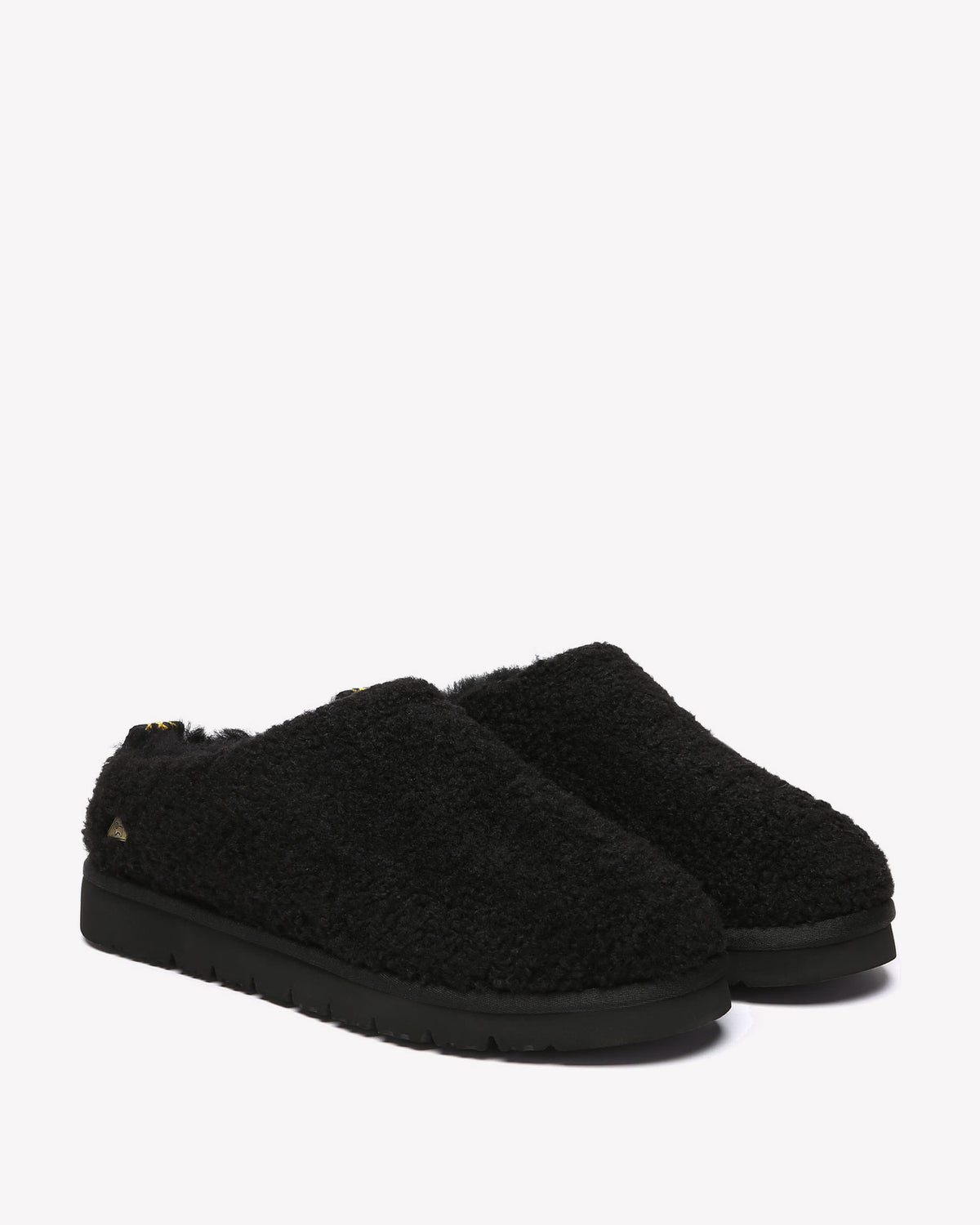 EVERAU Snipe Black Plush Ankle Slippers Kapcie Czarne
