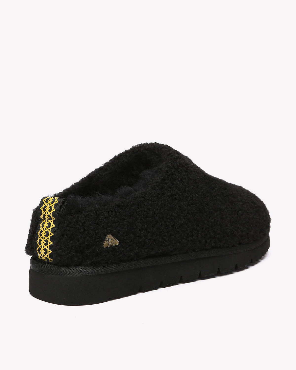 EVERAU Snipe Black Plush Ankle Slippers Kapcie Czarne