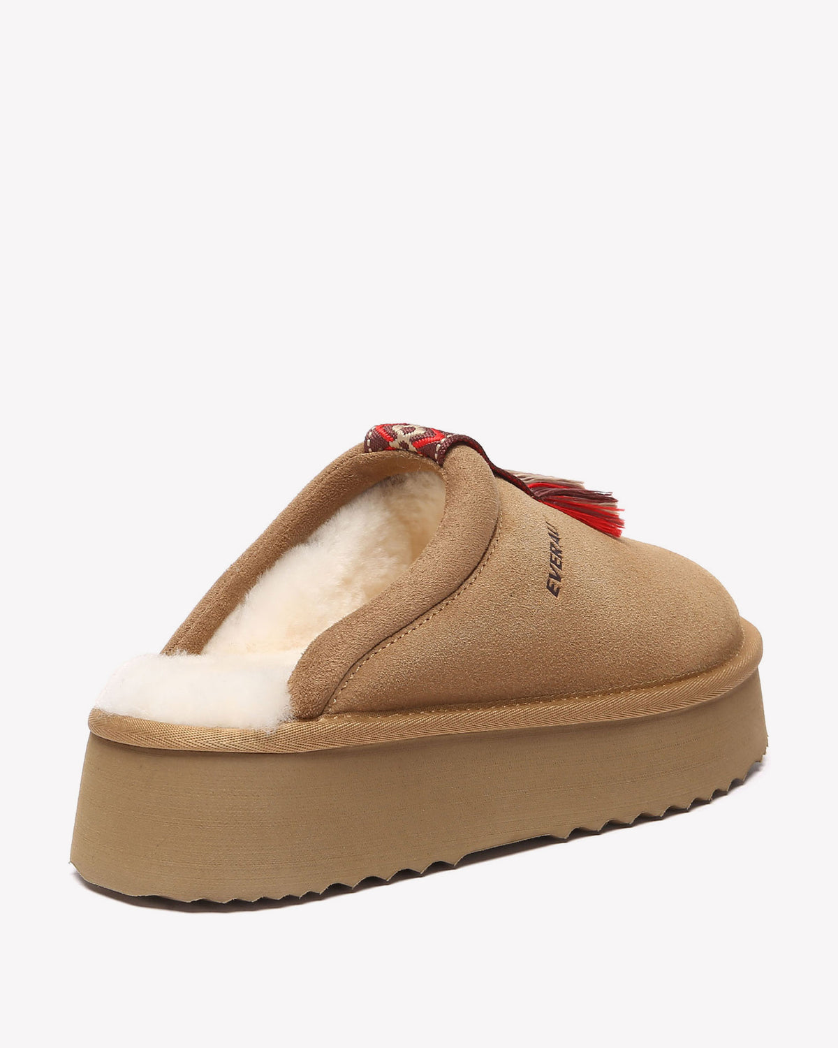 EVERAU Caspian Chestnut Platform Slippers Kapcie Brązowe