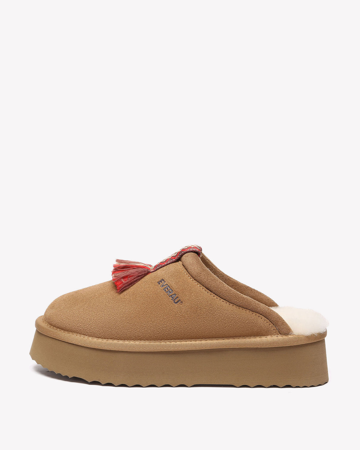 EVERAU Caspian Chestnut Platform Slippers Kapcie Brązowe