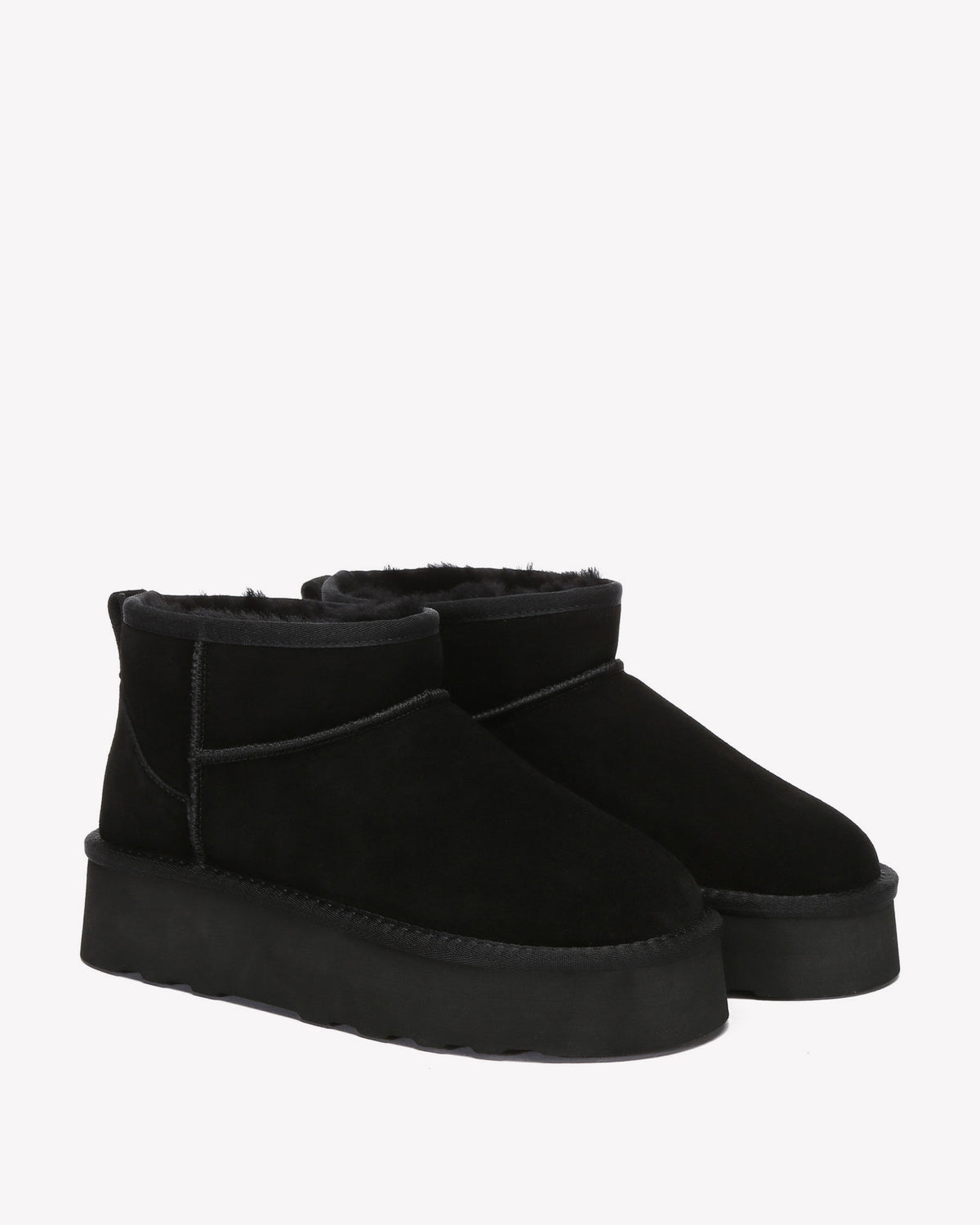 EVERAU Heron Black Ultra Mini Platform Boots Botki Czarne