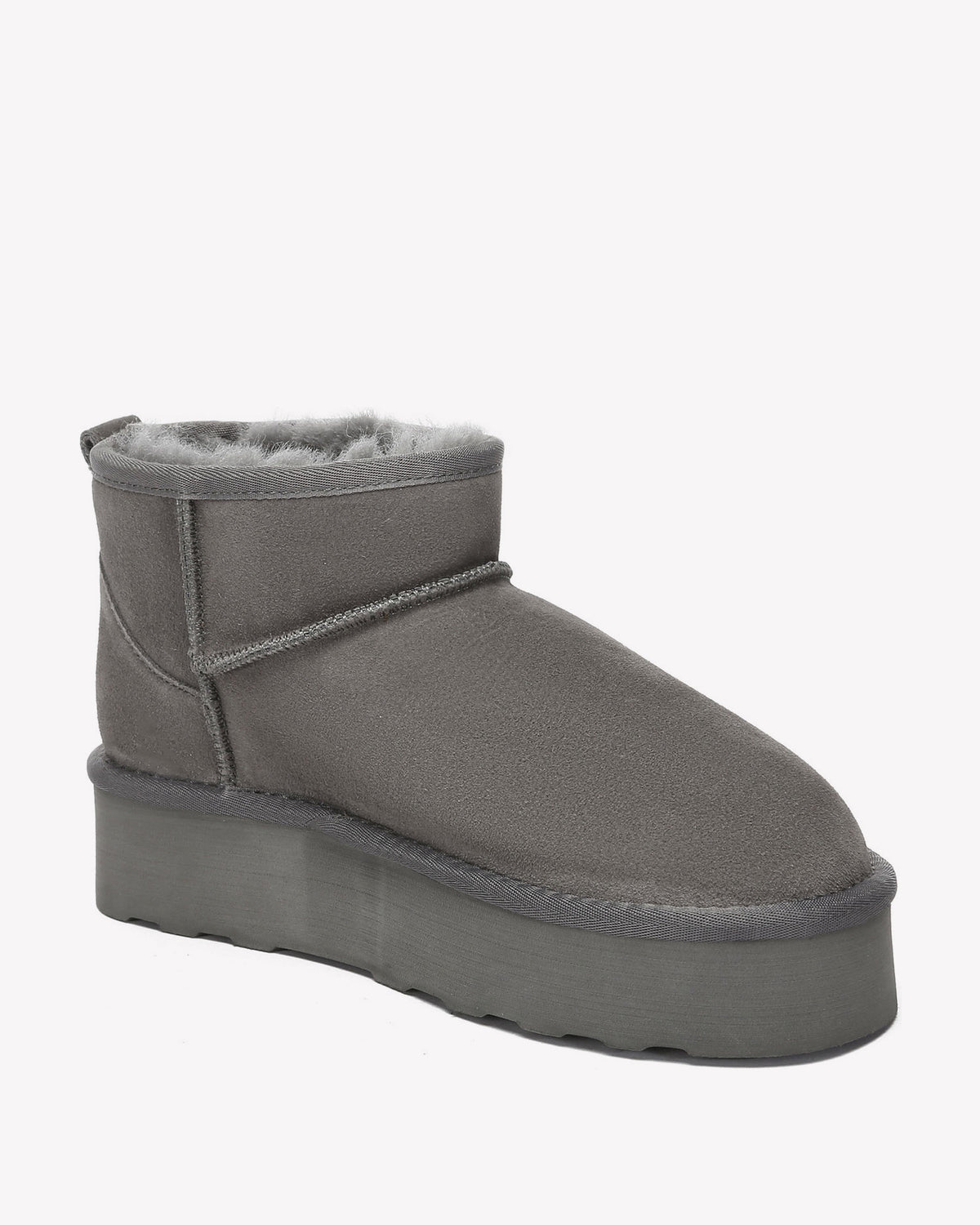 EVERAU Heron Grey Ultra Mini Platform Boots Botki Szare