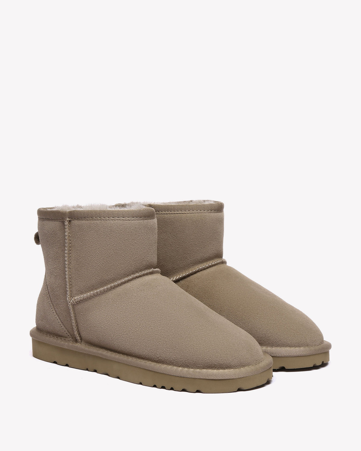 EVERAU Ostrich Brown Leather Short Boots Botki Brązowe