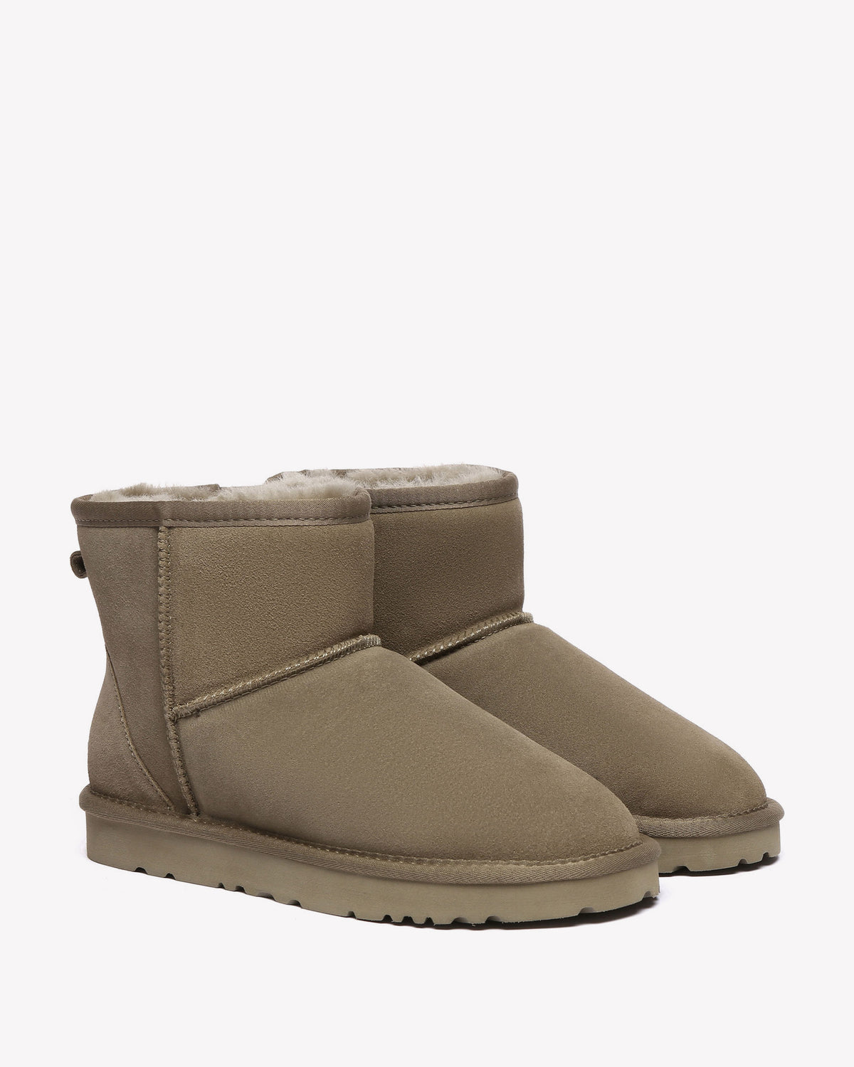 EVERAU Ostrich Caribou Leather Short Boots Botki Zielone
