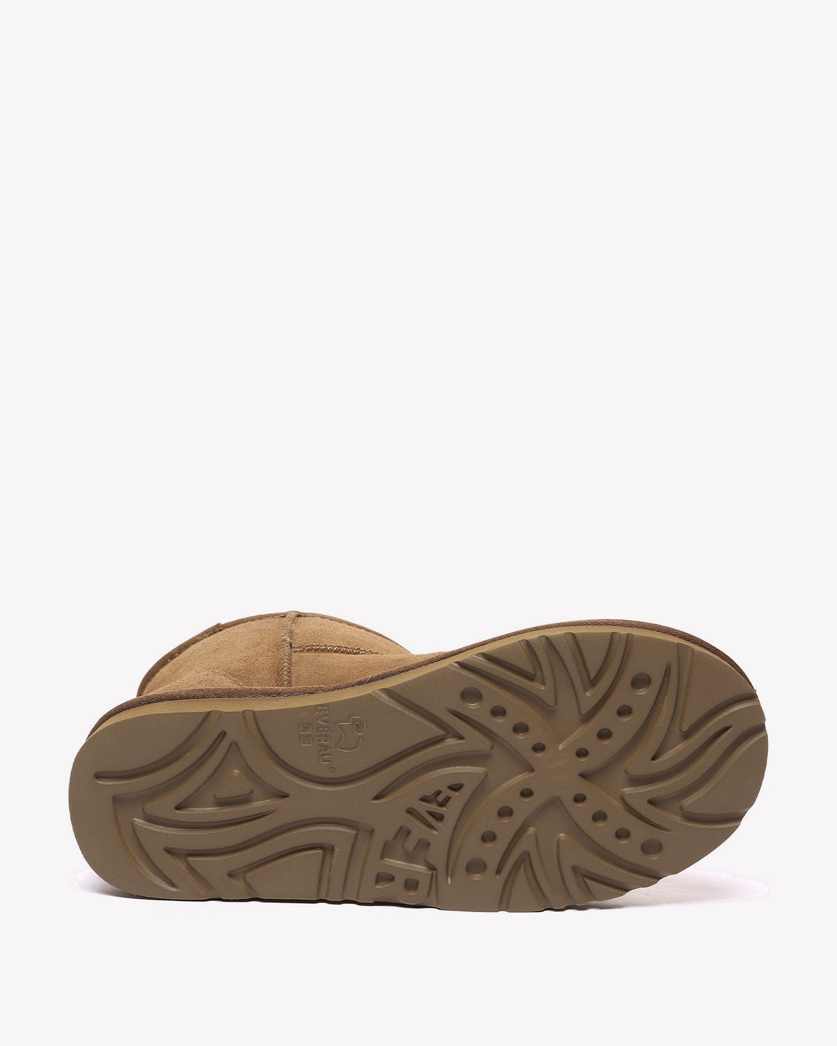EVERAU Ostrich Chestnut Leather Short Boots Botki Brązowe