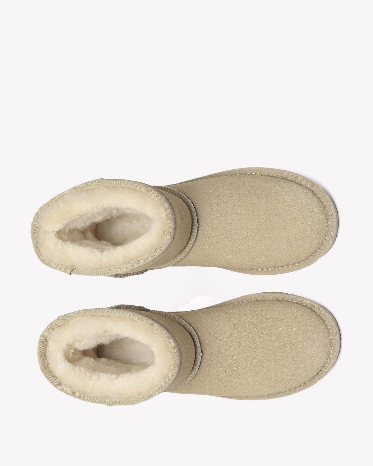 EVERAU Ostrich Sand Leather Short Boots Botki Beżowe