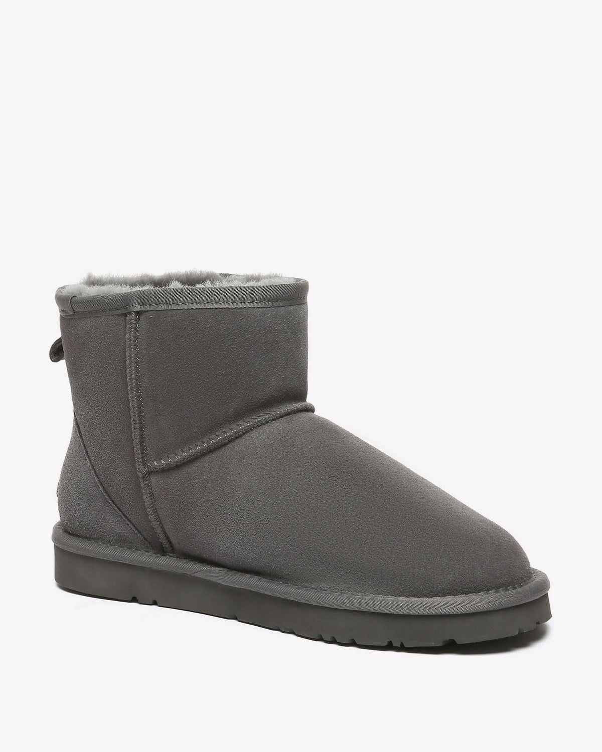 EVERAU Ostrich Grey Leather Short Boots Botki Szare