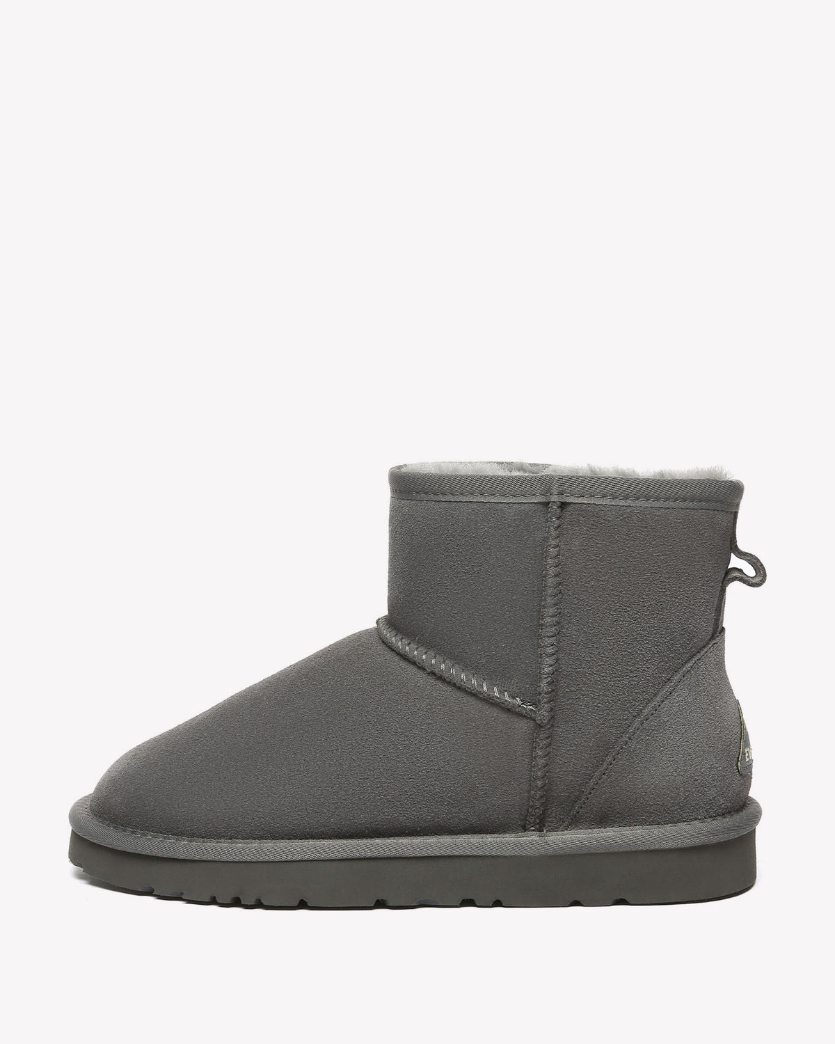 EVERAU Ostrich Grey Leather Short Boots Botki Szare