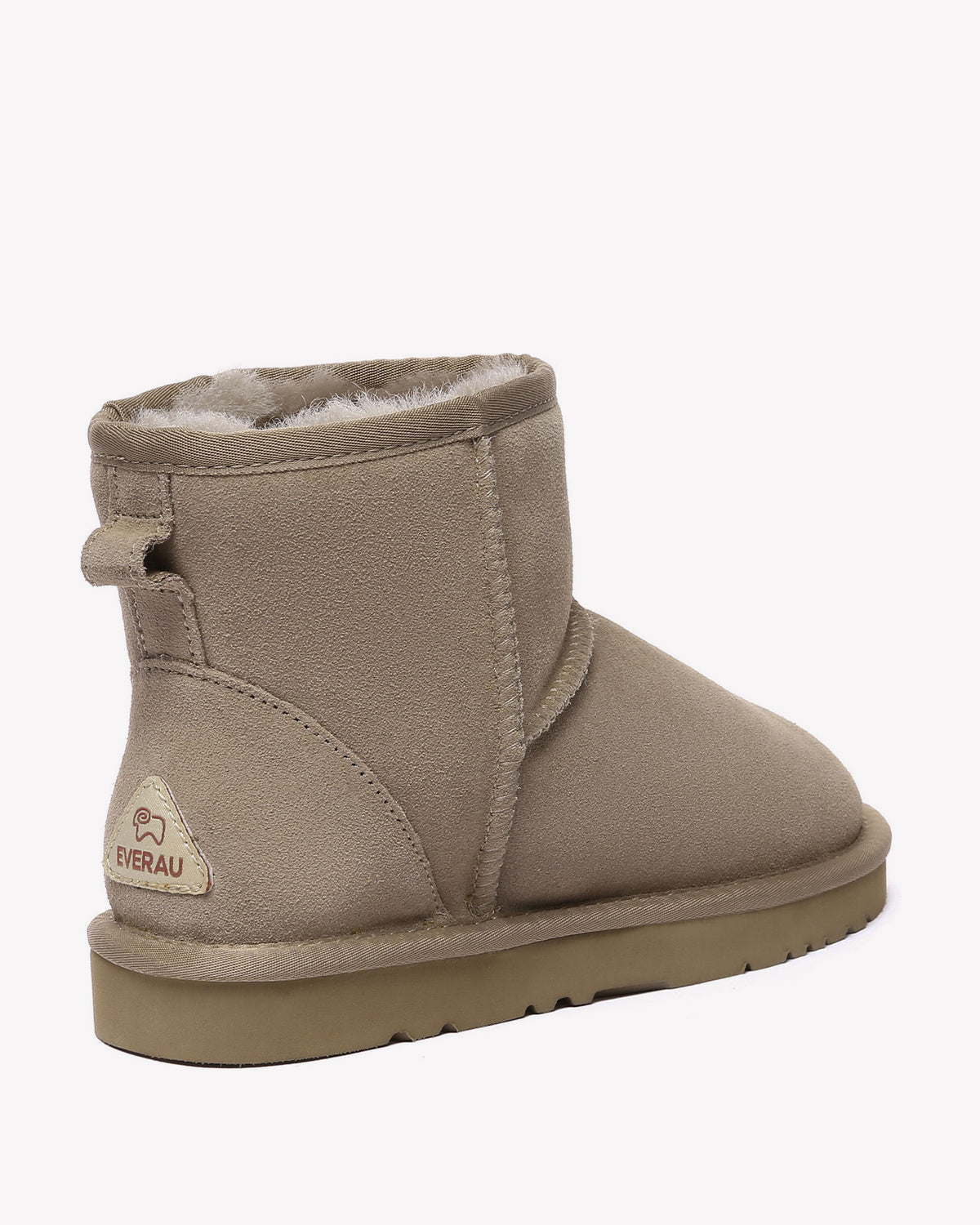 EVERAU Ostrich Brown Leather Short Boots Botki Brązowe
