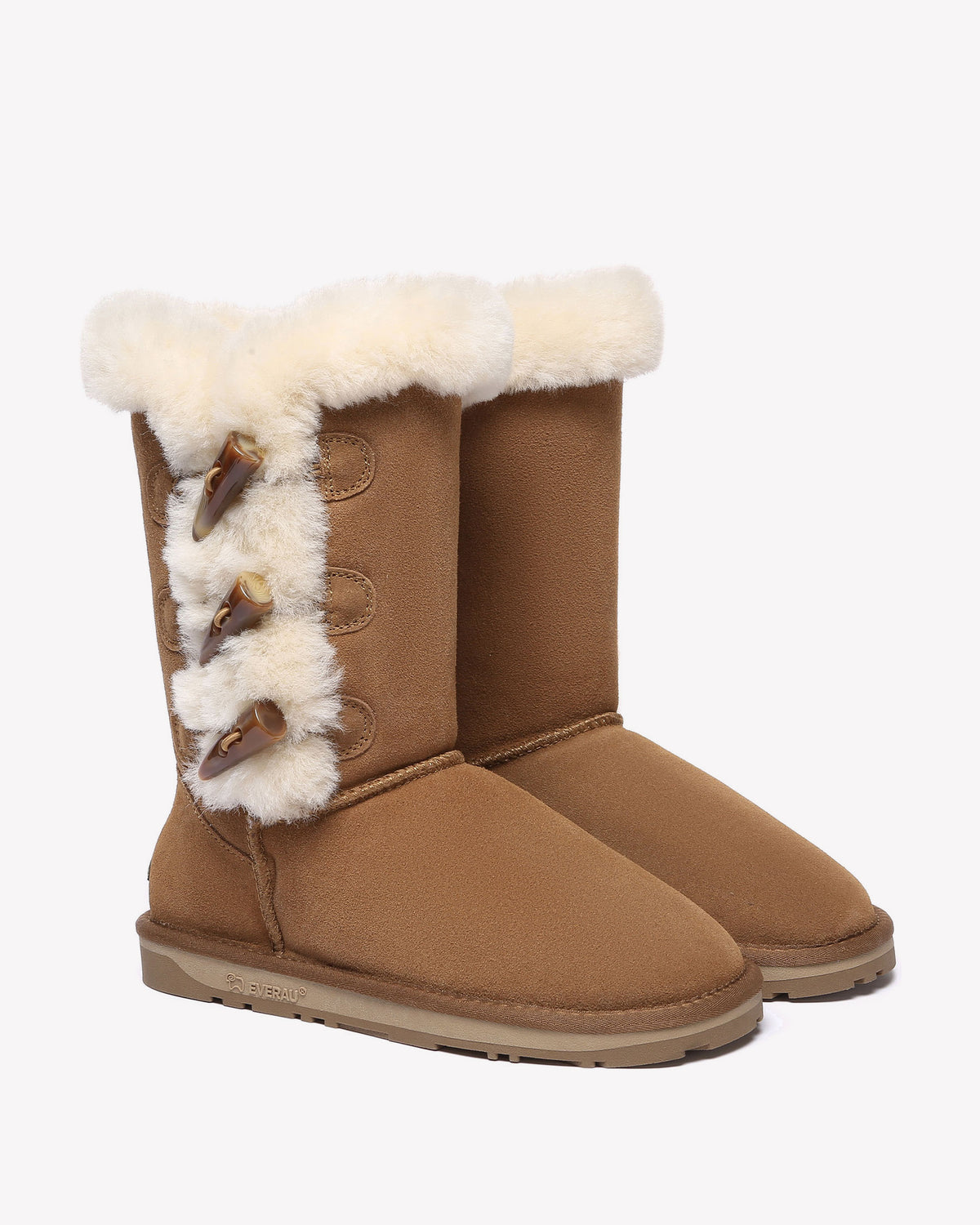 EVERAU Ashy Chestnut Tall Boots Botki Brązowe