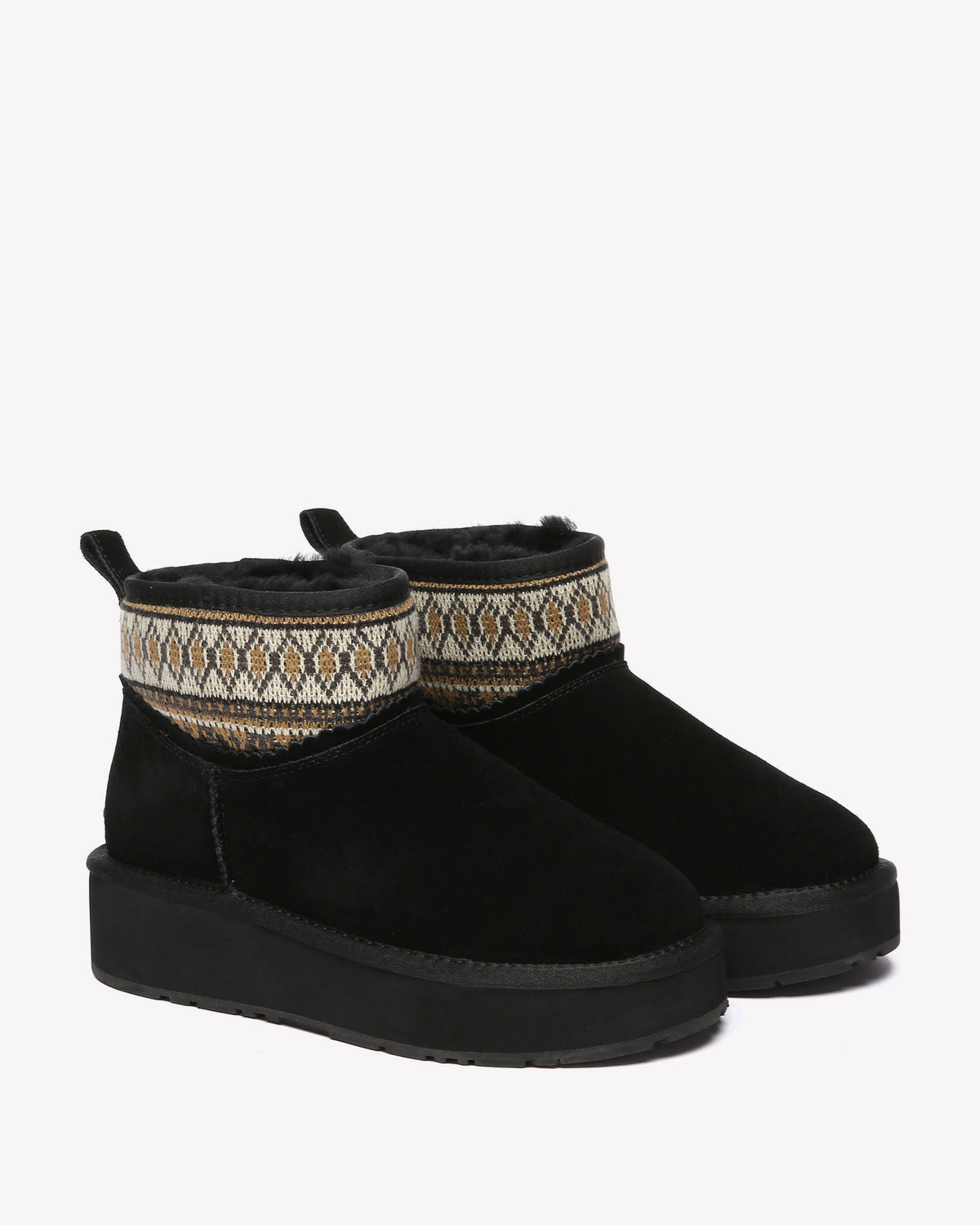 EVERAU Plover Black Ankle Platform Boots Botki Czarne