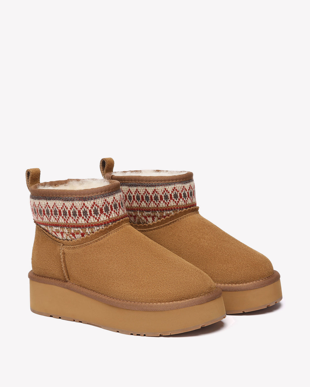 EVERAU Plover Chestnut Ankle Platform Boots Botki Brązowe