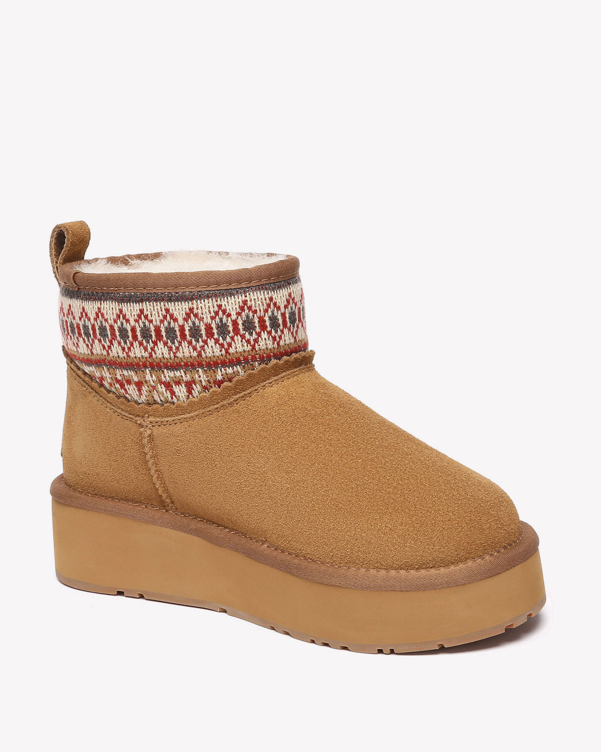 EVERAU Plover Chestnut Ankle Platform Boots Botki Brązowe