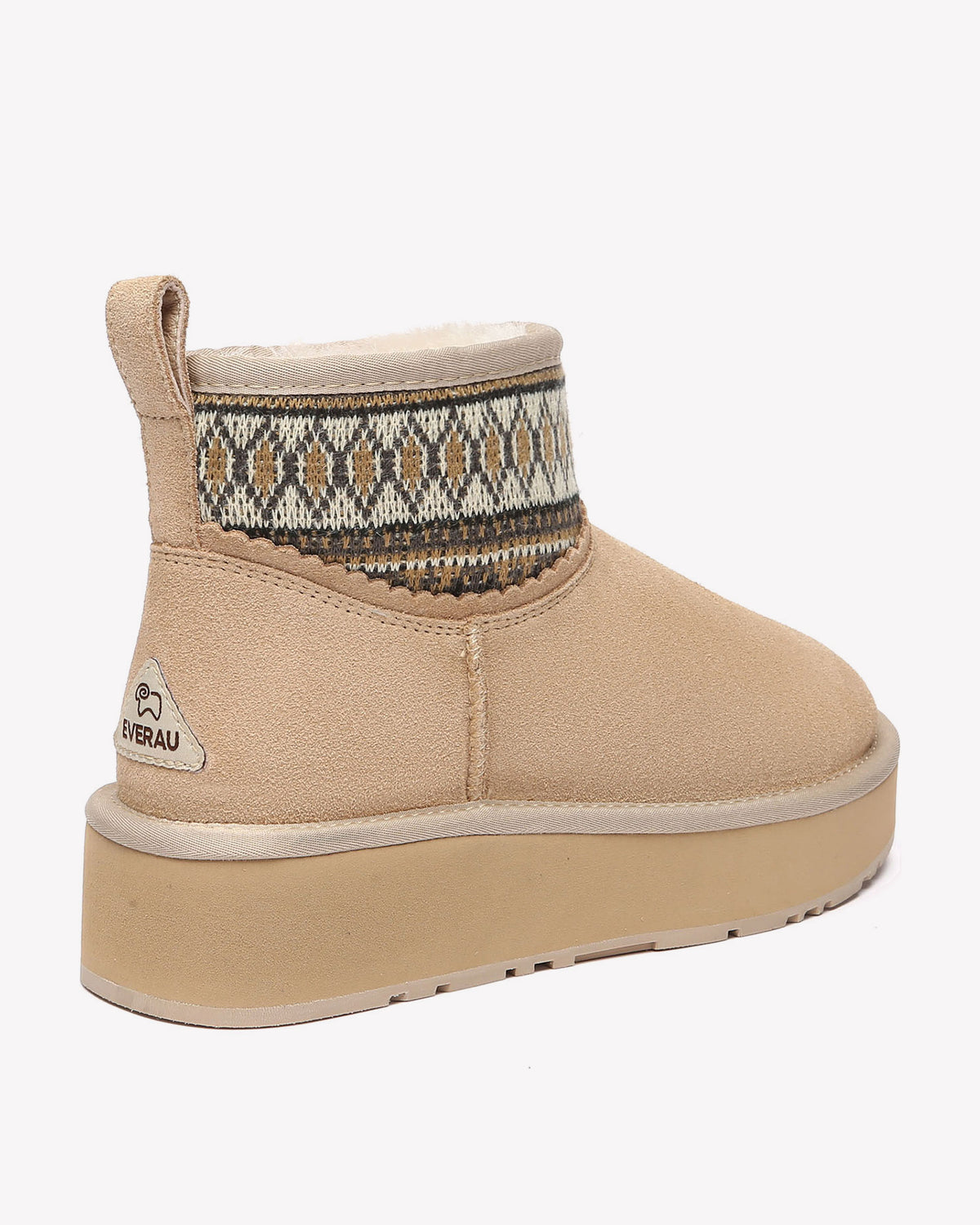 EVERAU Plover Sand Ankle Platform Boots Botki Beżowe