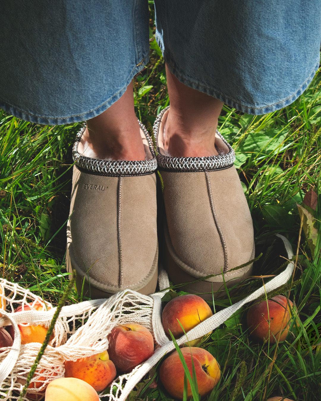 EVERAU Wonga Leather Slippers Kapcie Beżowe