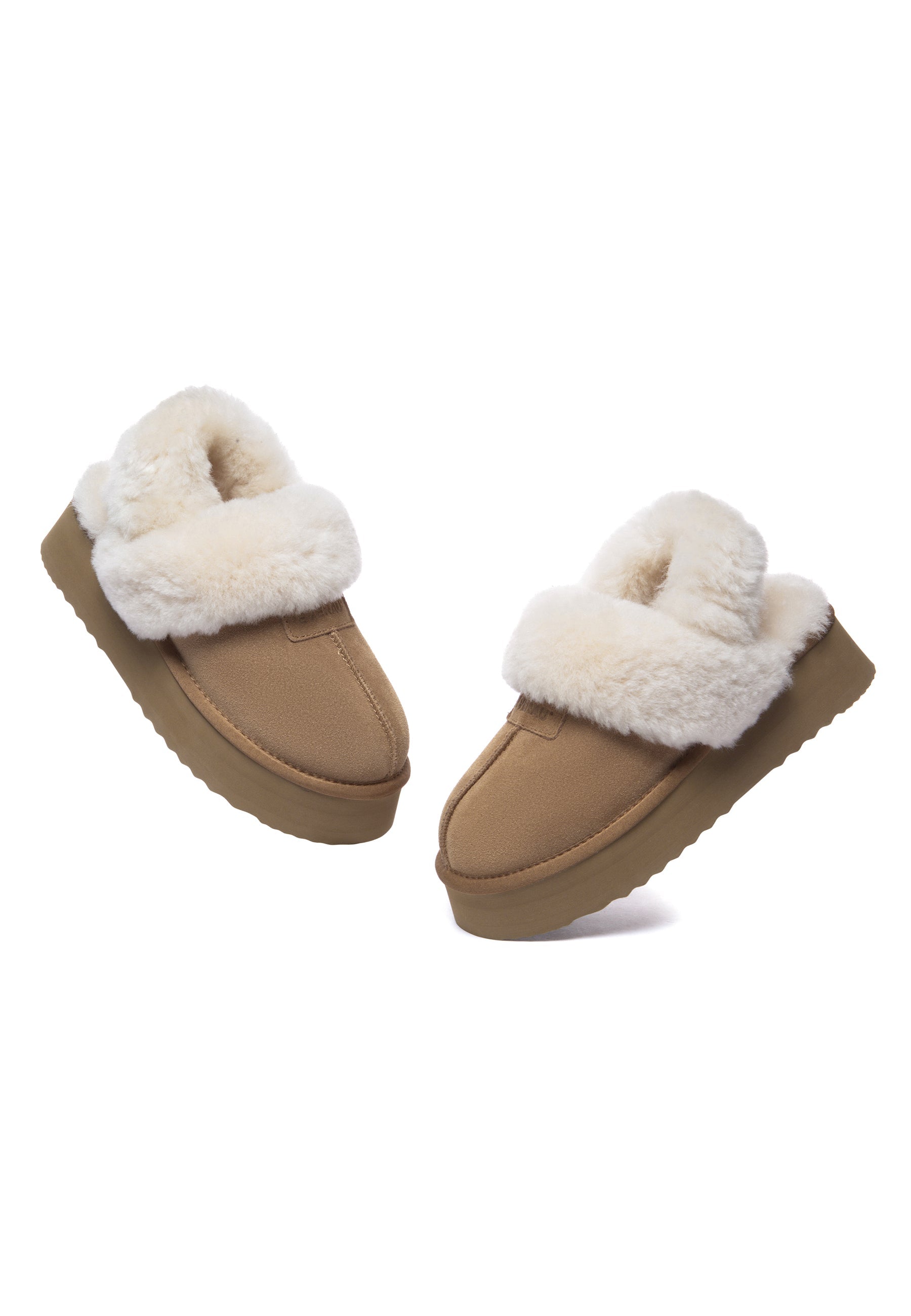 EVERAU Fantail Leather Slippers With Two Removable Straps Kapcie Brązowe