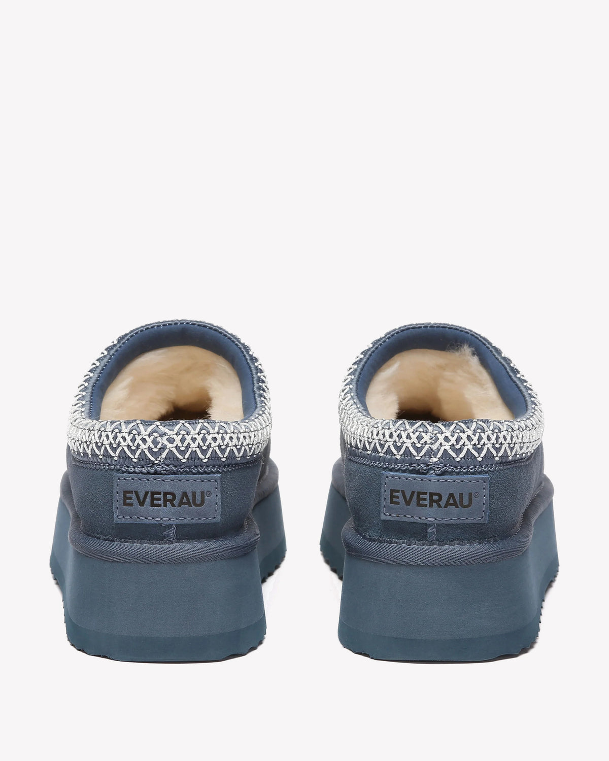 EVERAU Wonga Leather Slippers Kapcie Niebieskie