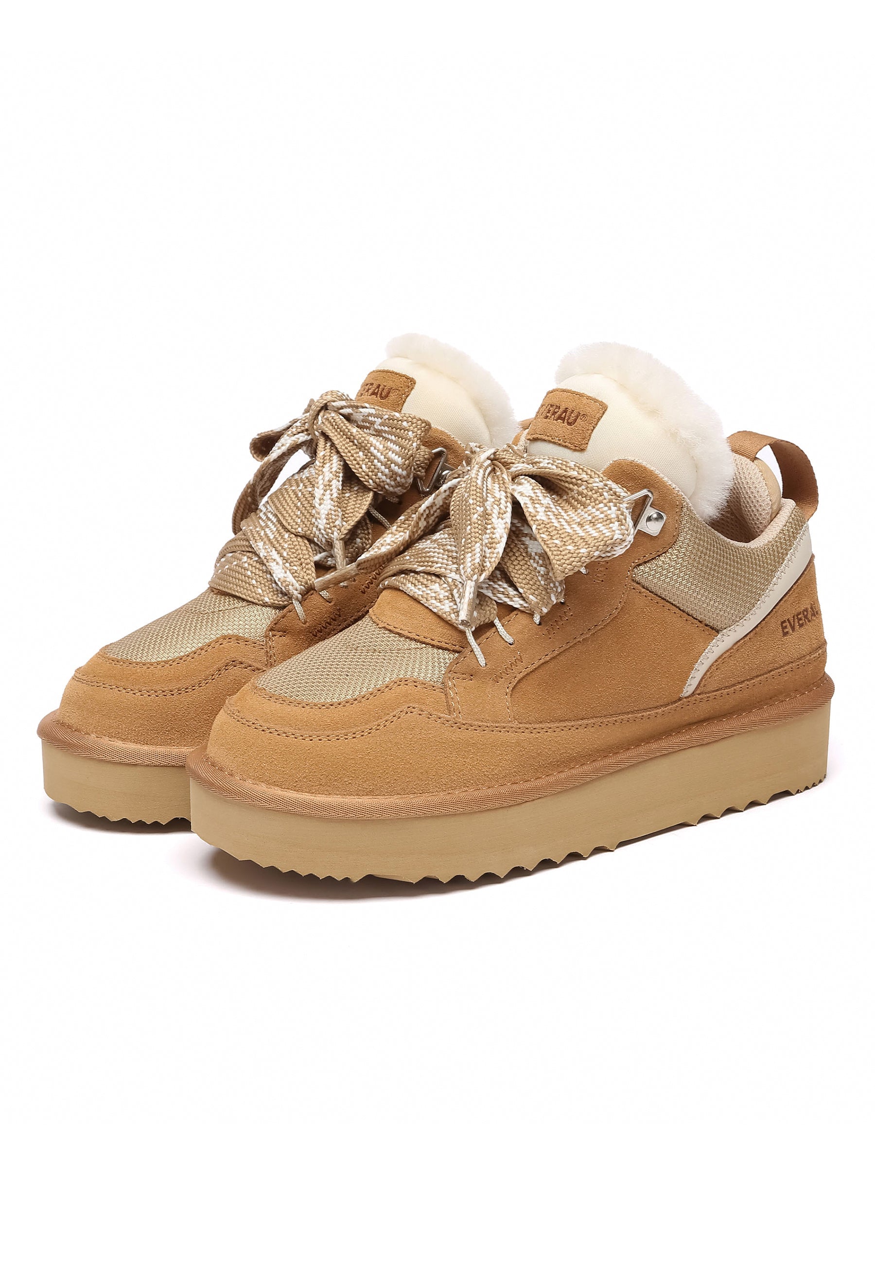 EVERAU Papuan Chestnut Lace up Sneakersy Brązowe