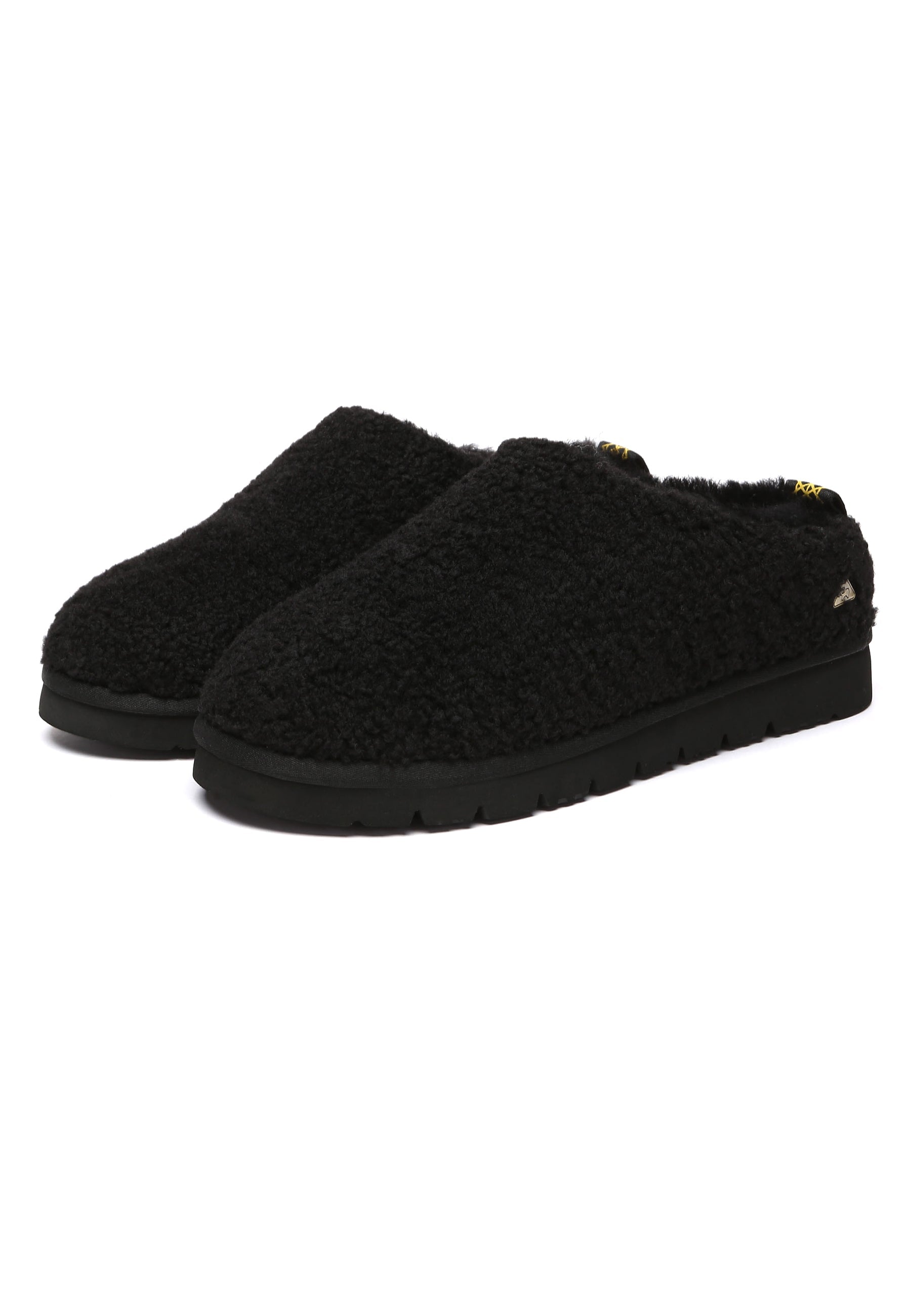 EVERAU Snipe Black Plush Ankle Slippers Kapcie Czarne