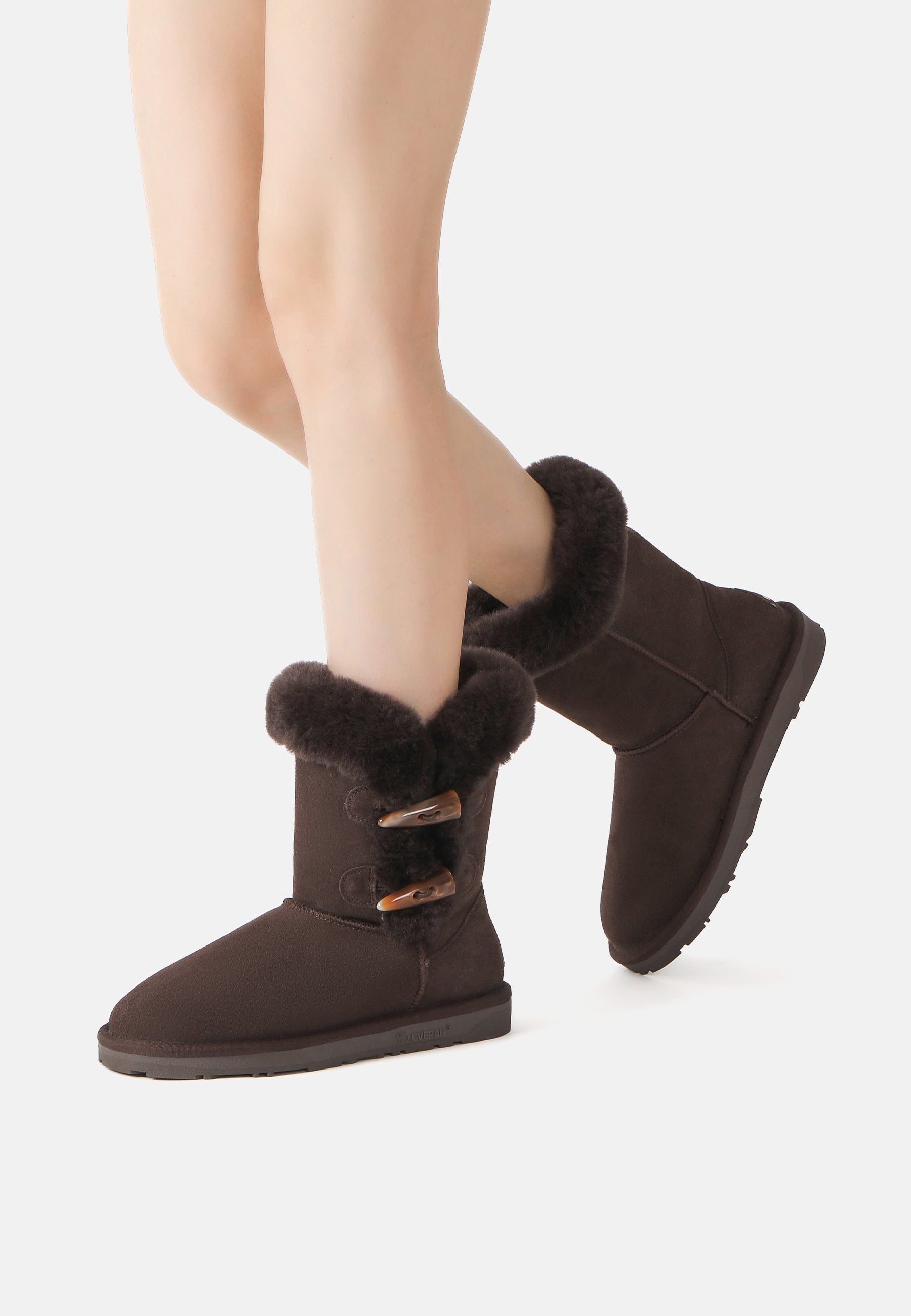 EVERAU Stork Chocolate Short Boots Botki Brązowe